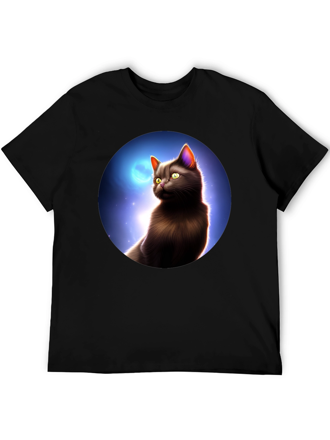 Black Black Cat Moon T-Shirt view 5