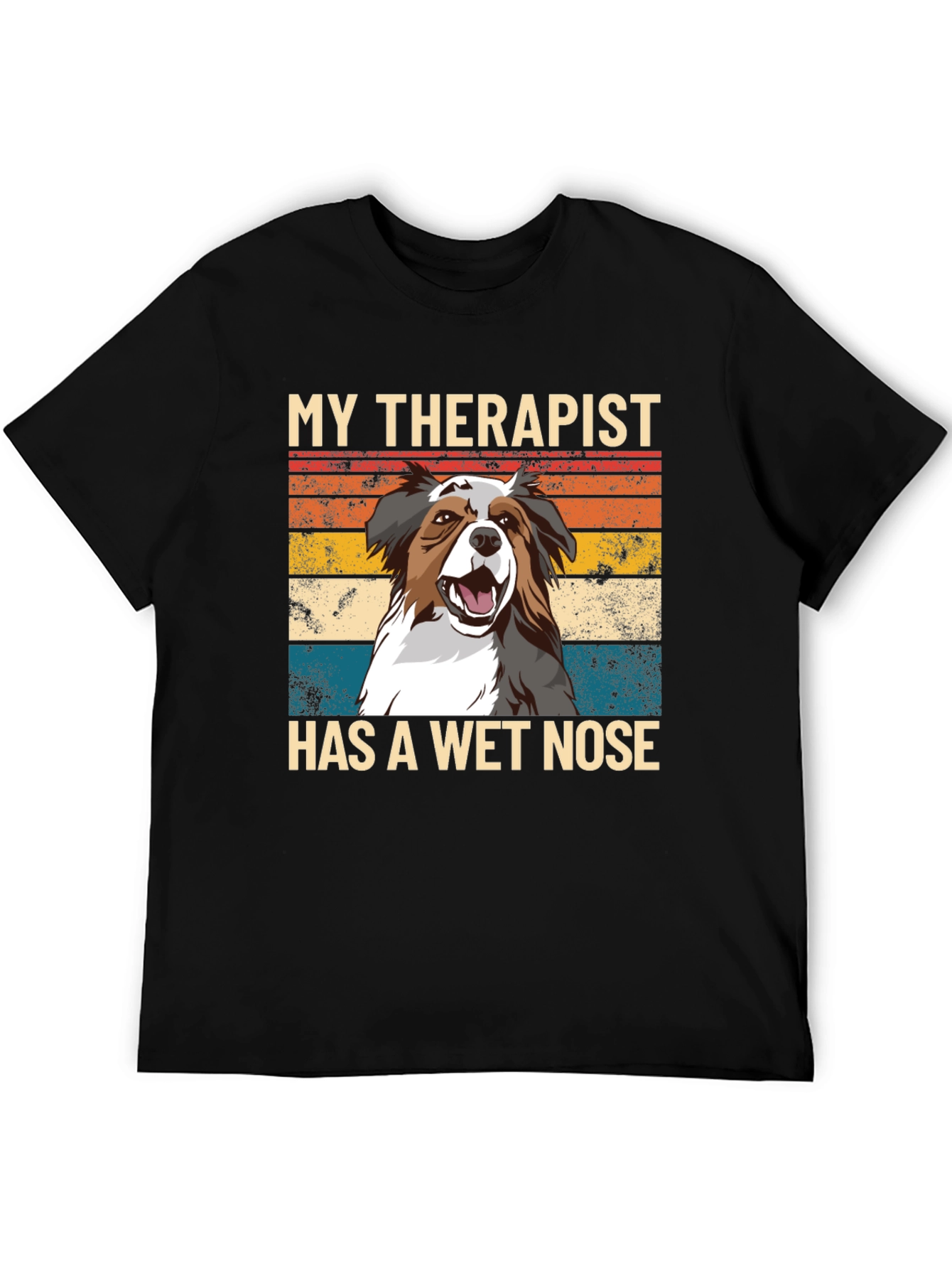 Black My Therapist Has A Wet Nose T-Shirt view 5