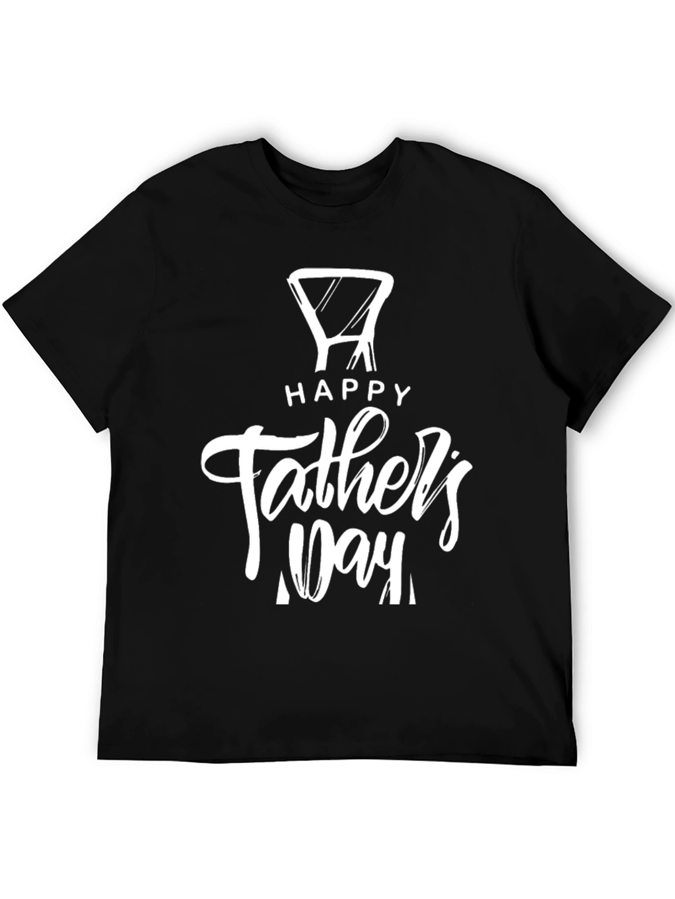Black Happy Father's Day Men's T-Shirt view 5