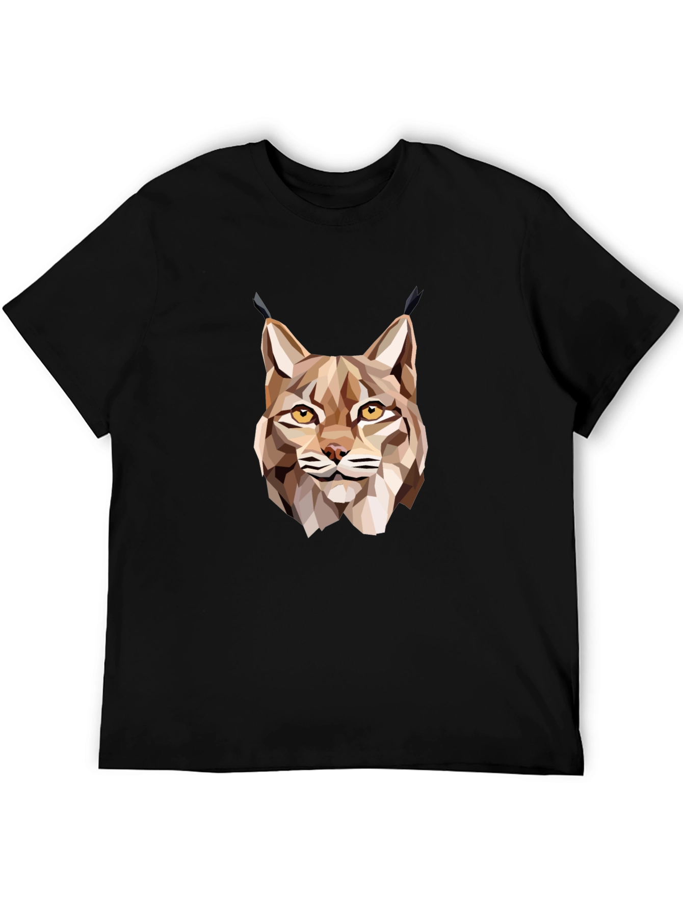 Black Geometric Lynx Graphic T-Shirt - Black view 5