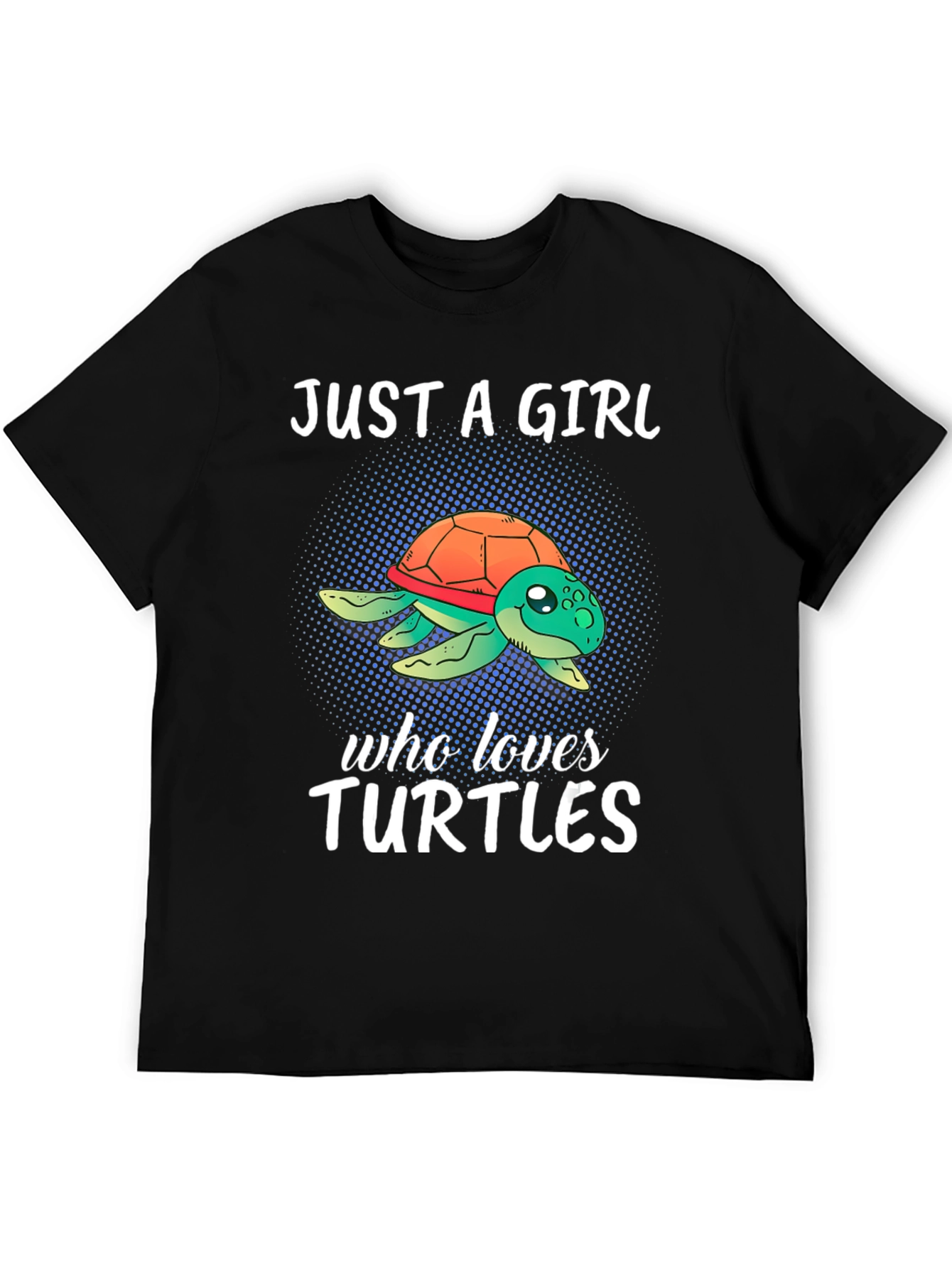Black Just A Girl Who Loves Turtles T-Shirt view 5