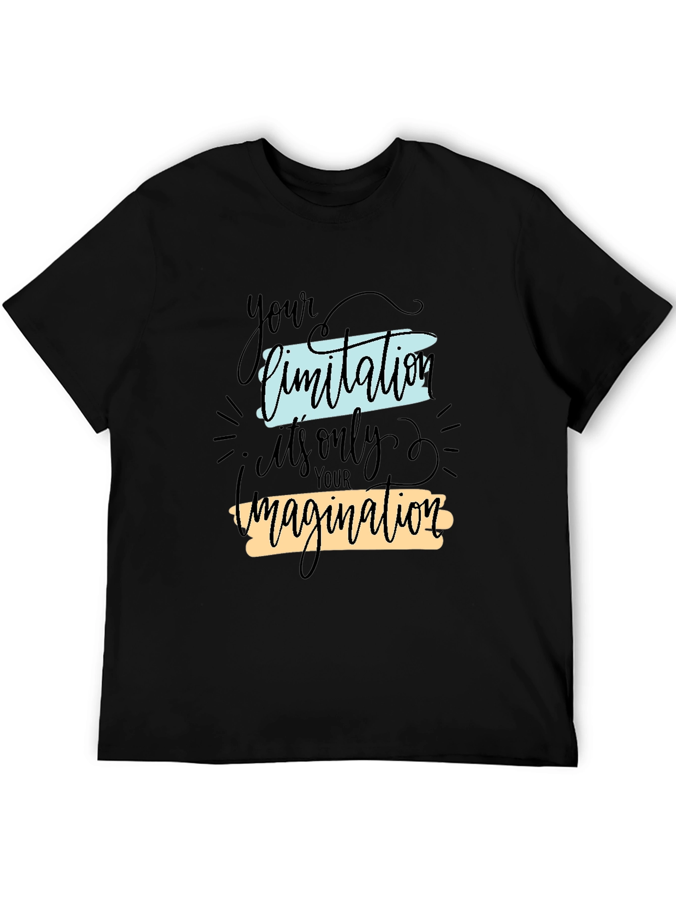 Black Inspirational Graphic Tee - Your Limitation Imagination view 5