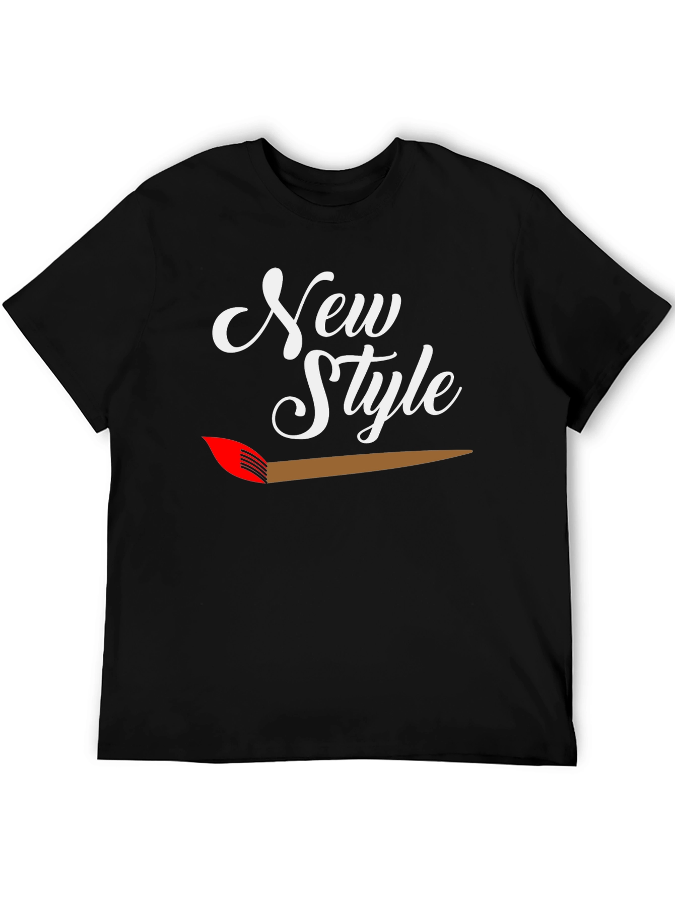 Black New Style Graphic Tee - Men's Black T-Shirt view 5