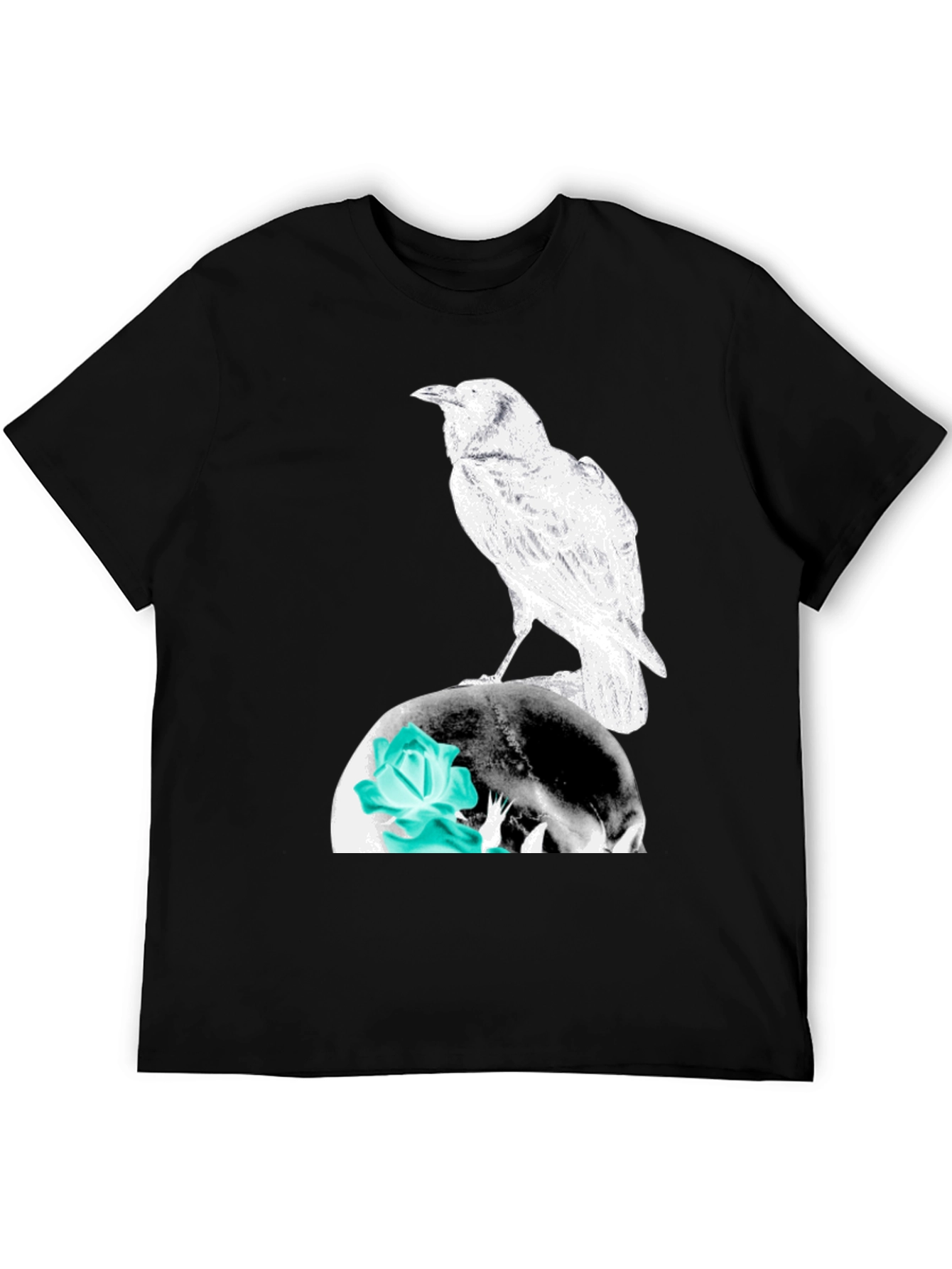 Black Raven Skull Graphic Tee view 5