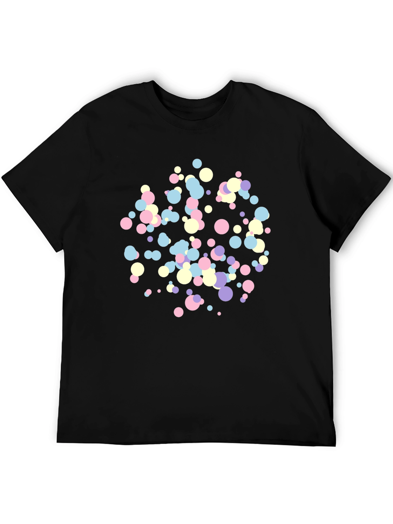Black Confetti Dot Black T-Shirt view 5