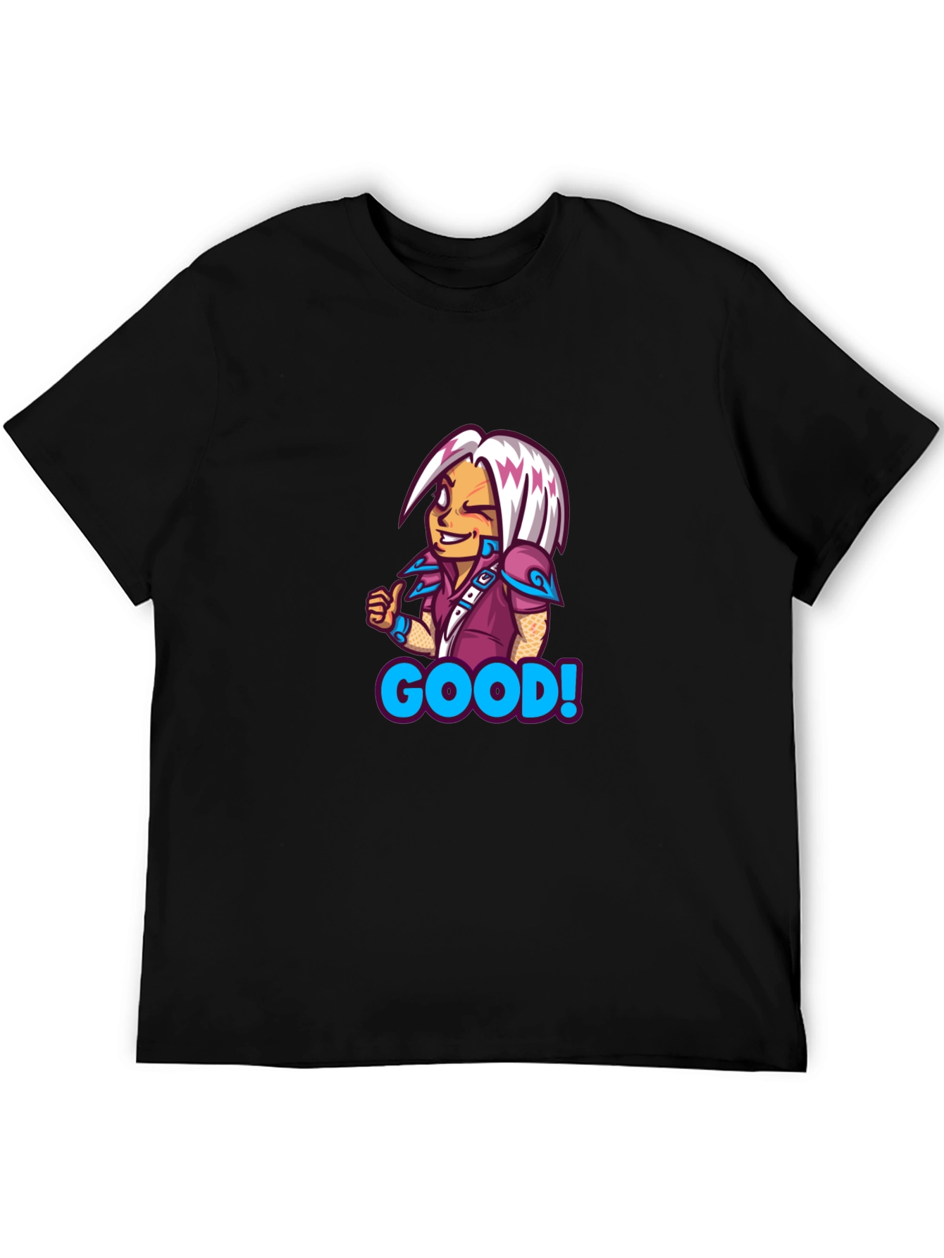 Black Cartoon Character "Good" T-Shirt view 5