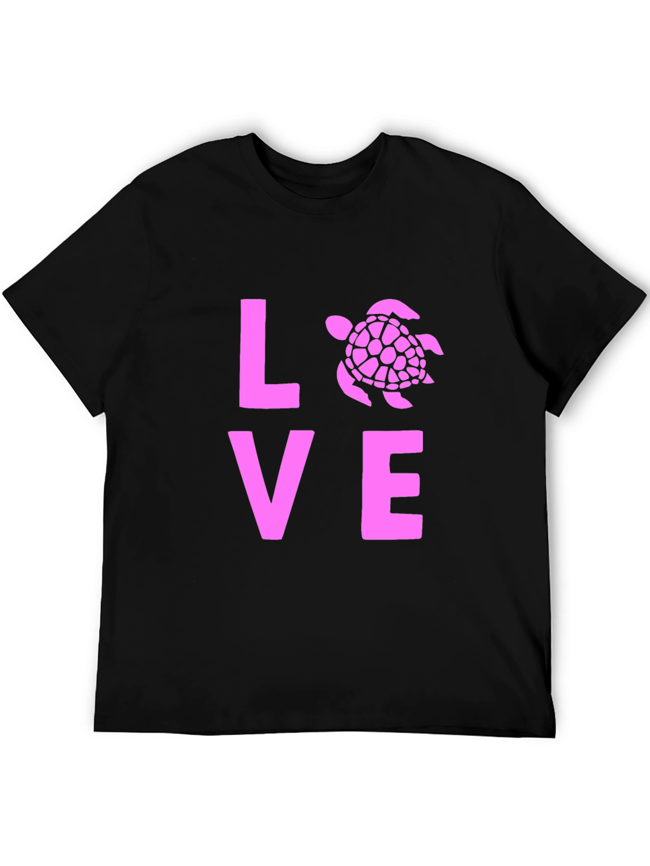 Black Love Turtle Graphic Tee - Black Cotton T-Shirt view 5