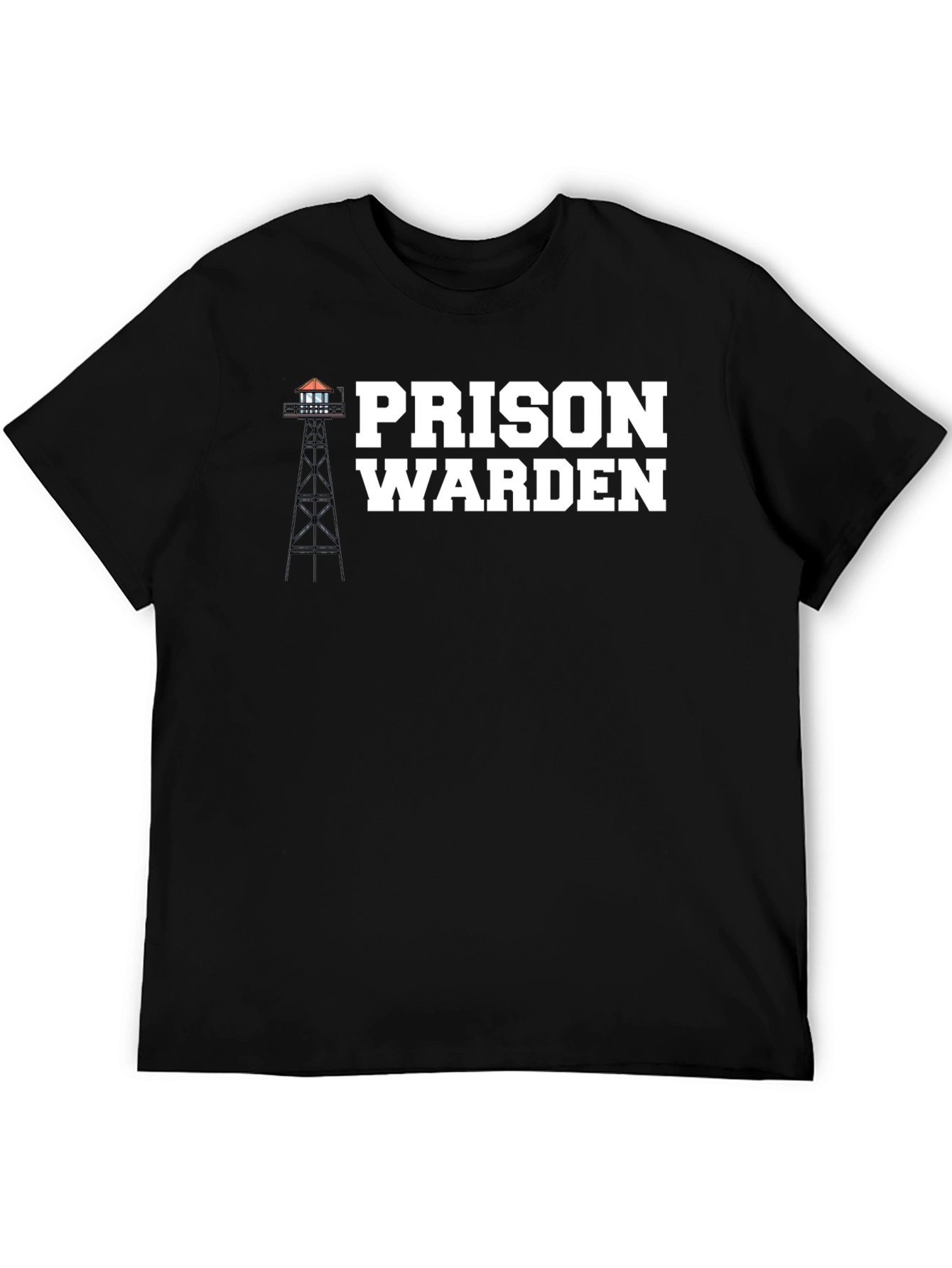 Black Prison Warden Graphic Tee - Classic Black T-Shirt view 5
