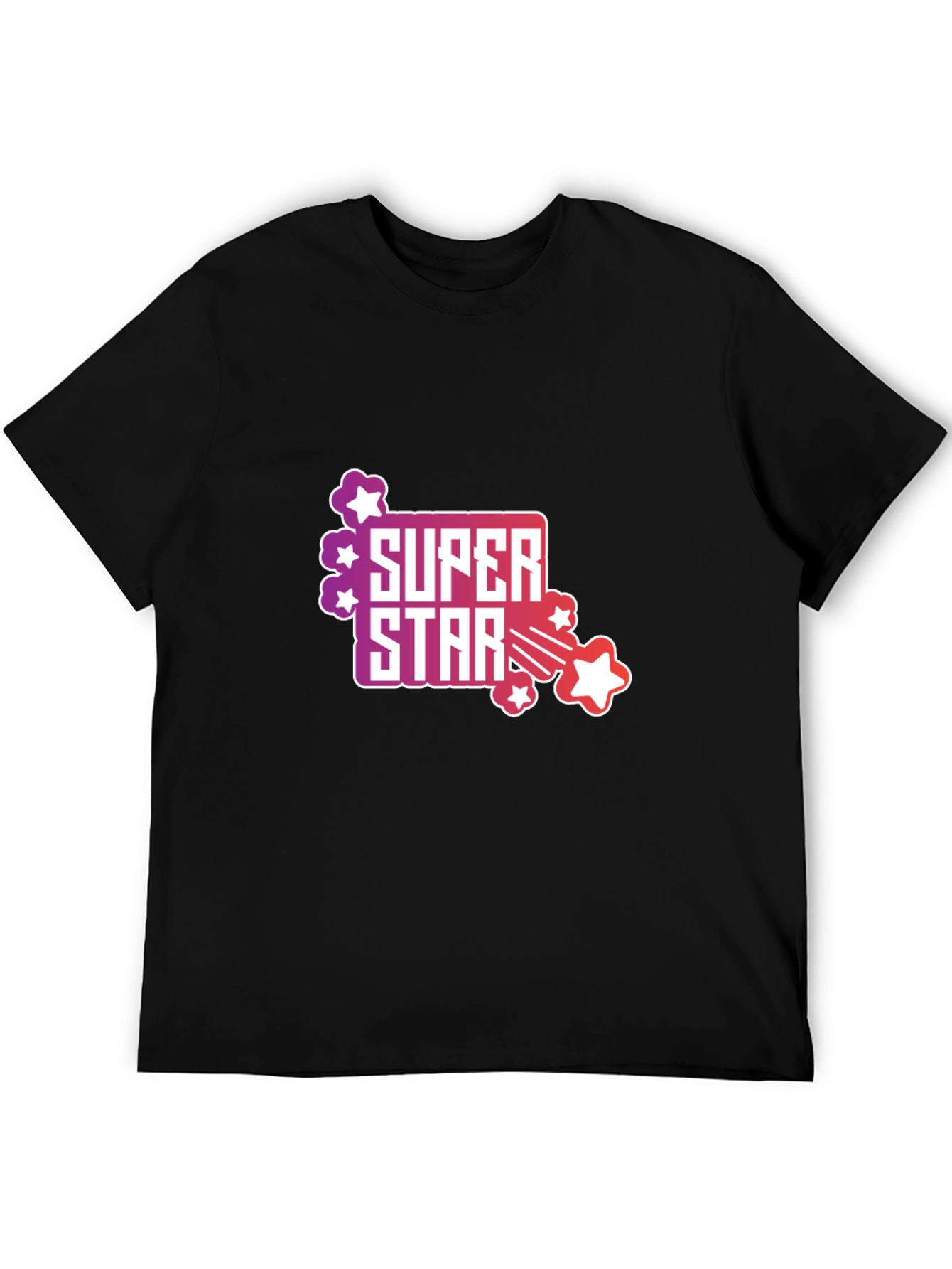 Black Super Star Graphic Tee - Men's Black T-Shirt view 5