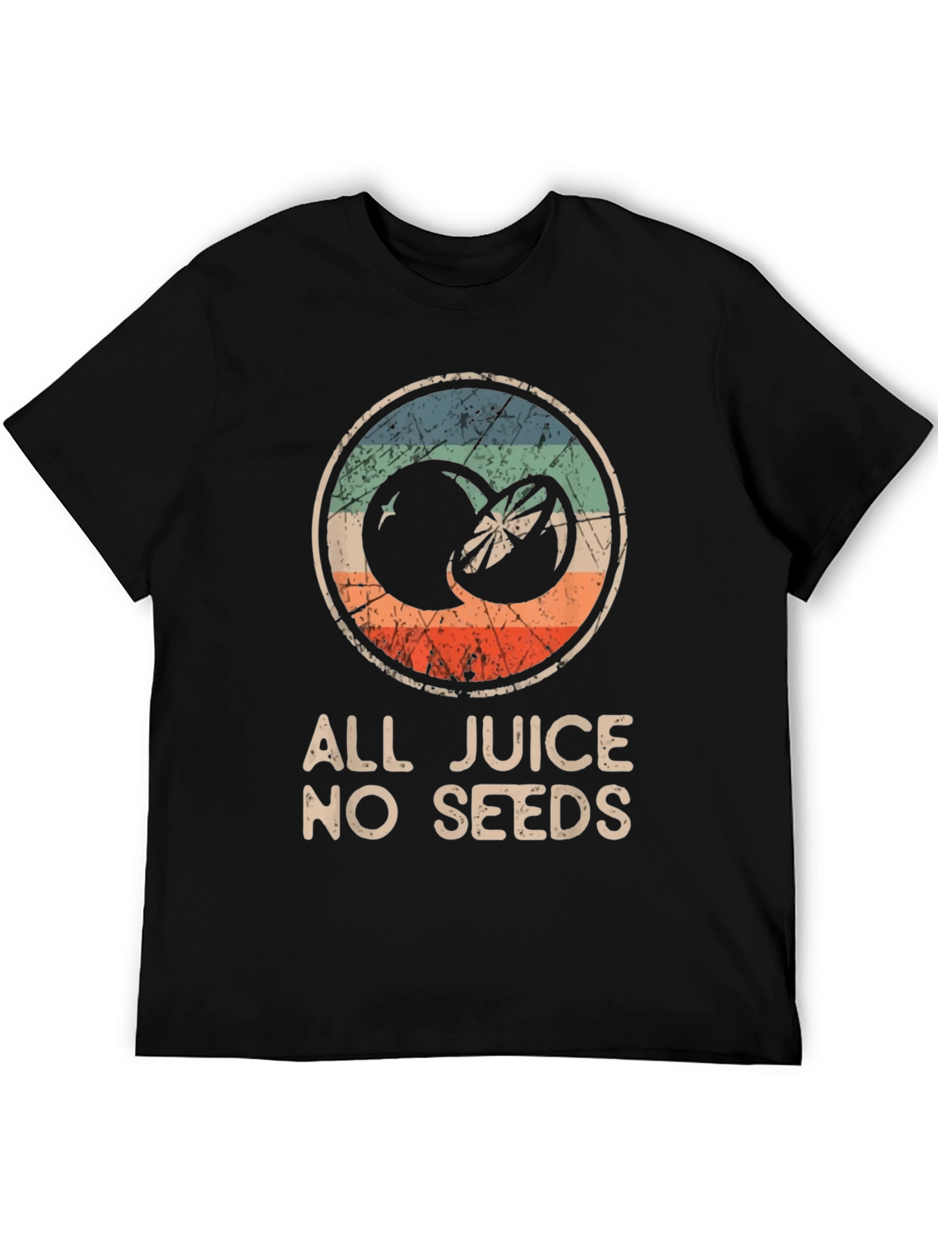 Black All Juice No Seeds T-Shirt - Funny Fruit Graphic Tee view 5