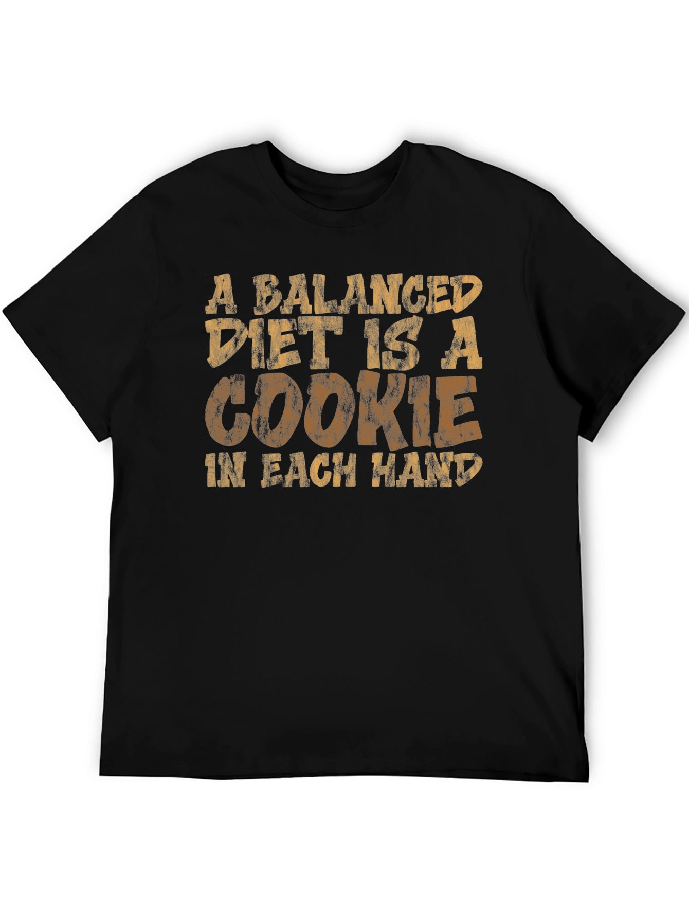 Black Balanced Diet Cookie T-Shirt - Funny Graphic Tee view 5