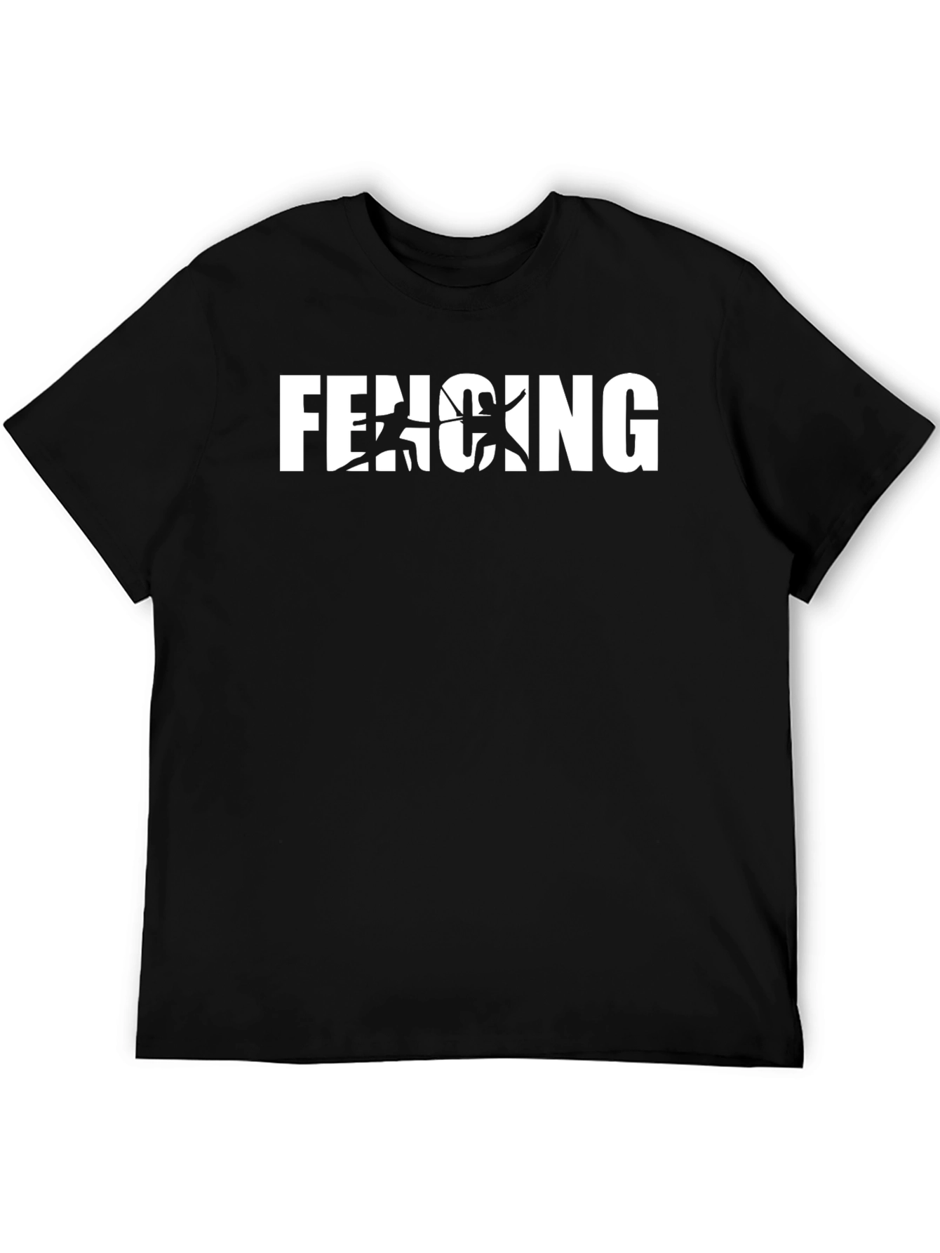 Black Fencing Graphic Black T-Shirt view 5