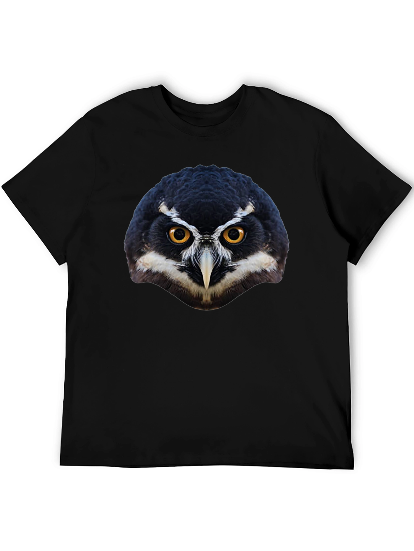 Black Owl Face Graphic Black T-Shirt view 5