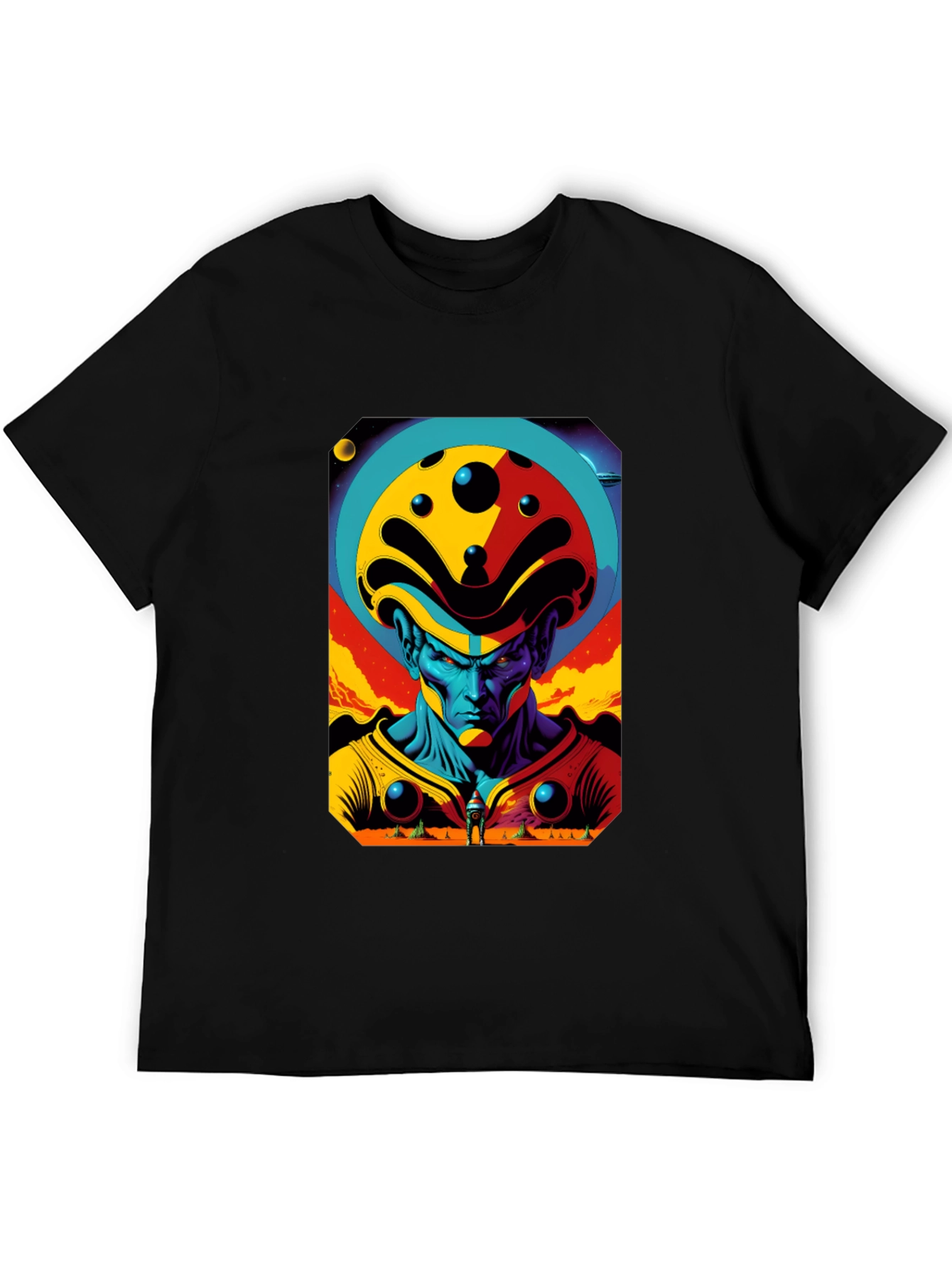 Black Retro Sci-Fi Alien Graphic Tee - Modern Comfort view 5