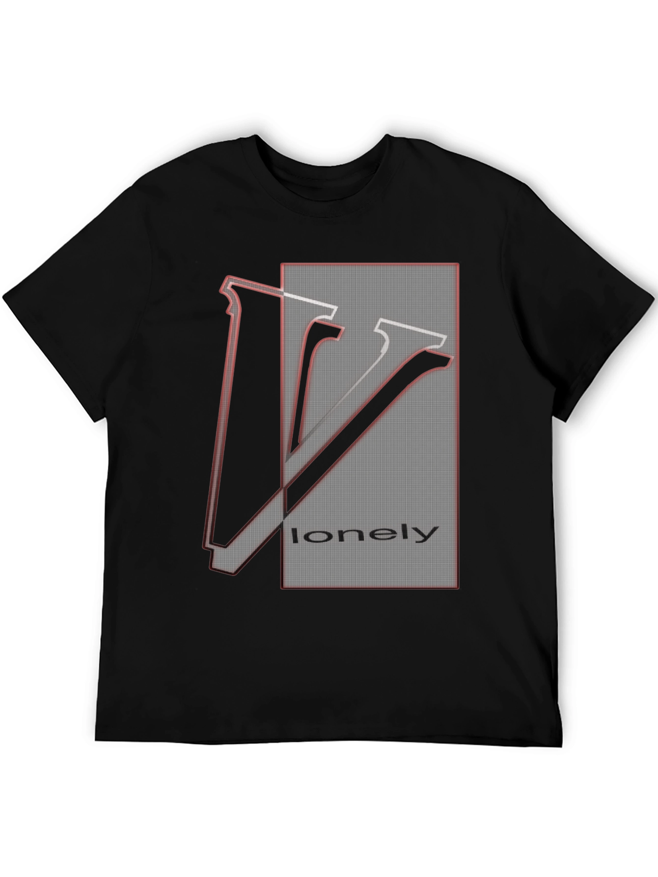 Black Lonely Graphic Tee - Unique Design, Soft Cotton Blend view 5