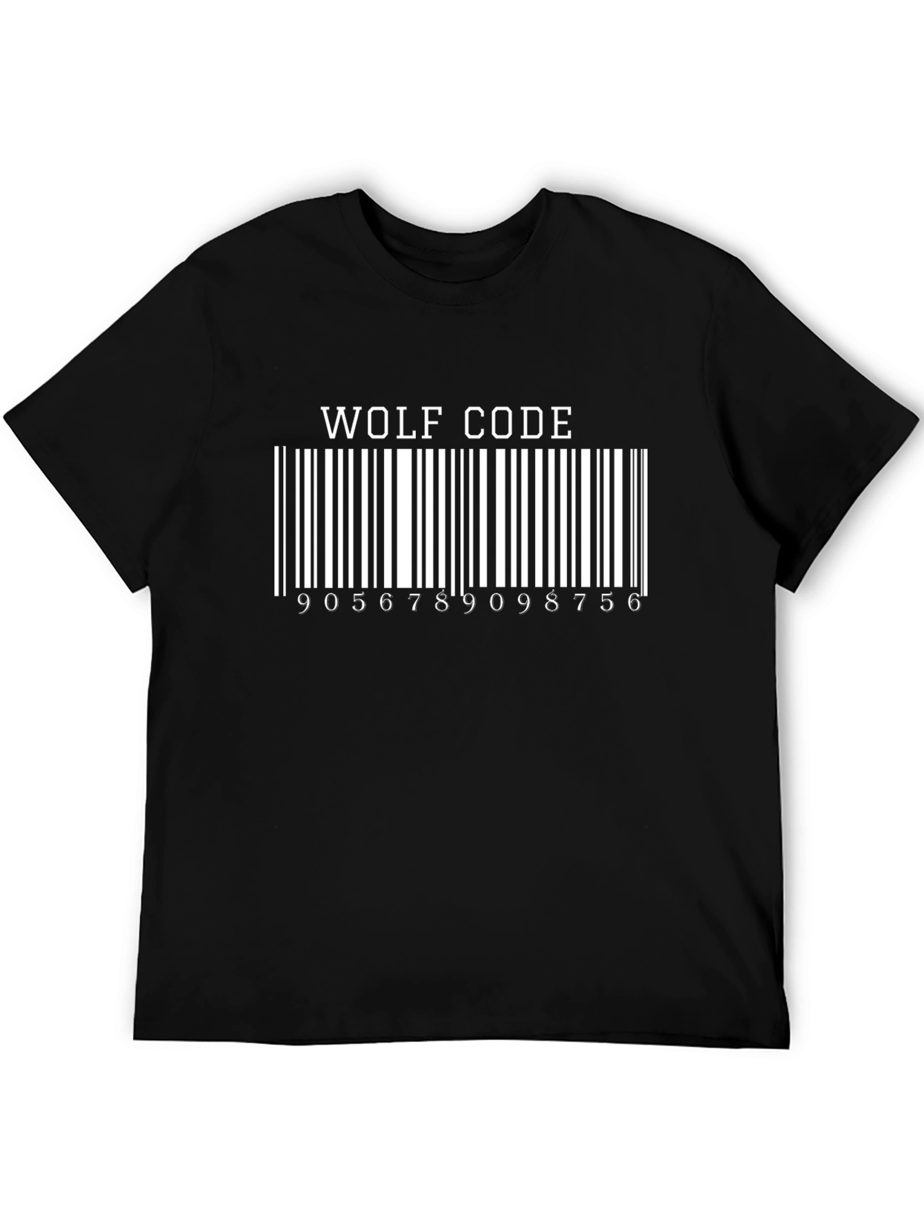 Wolf Code Barcode Graphic T-Shirt - Black - 5
