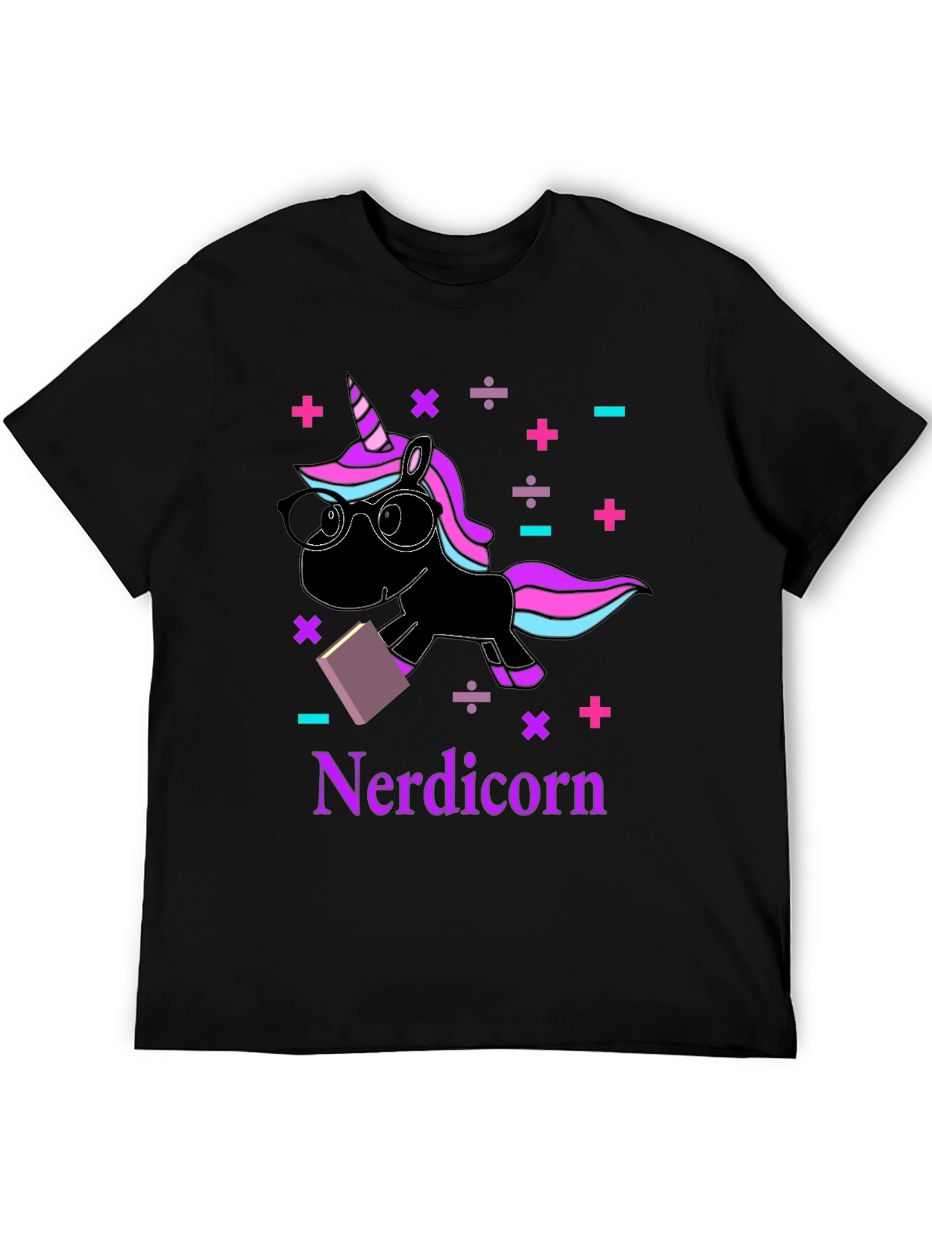 Black Nerdicorn T-Shirt - Funny Unicorn Graphic Tee view 5