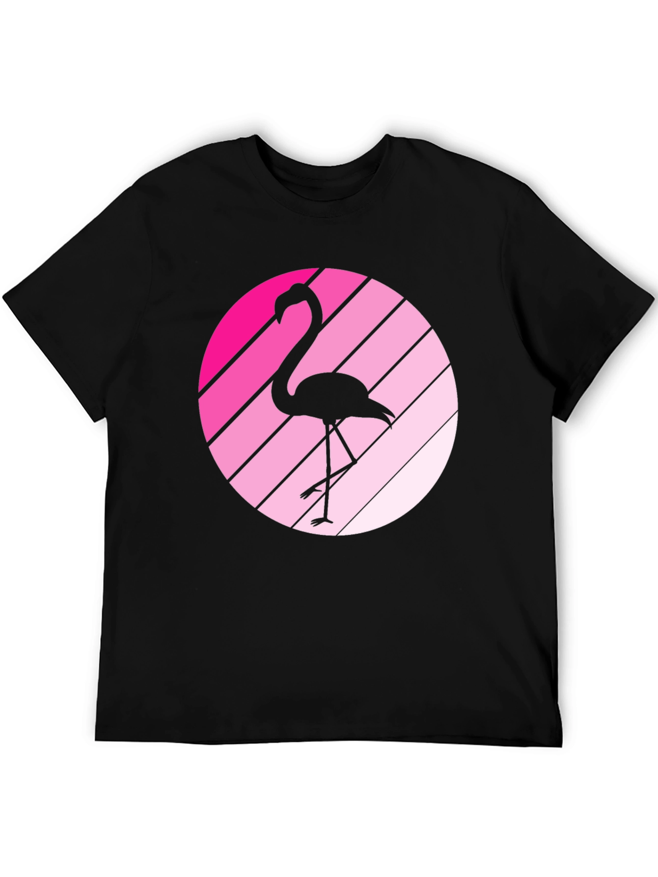 Black Flamingo Sunset Black Graphic Tee view 5