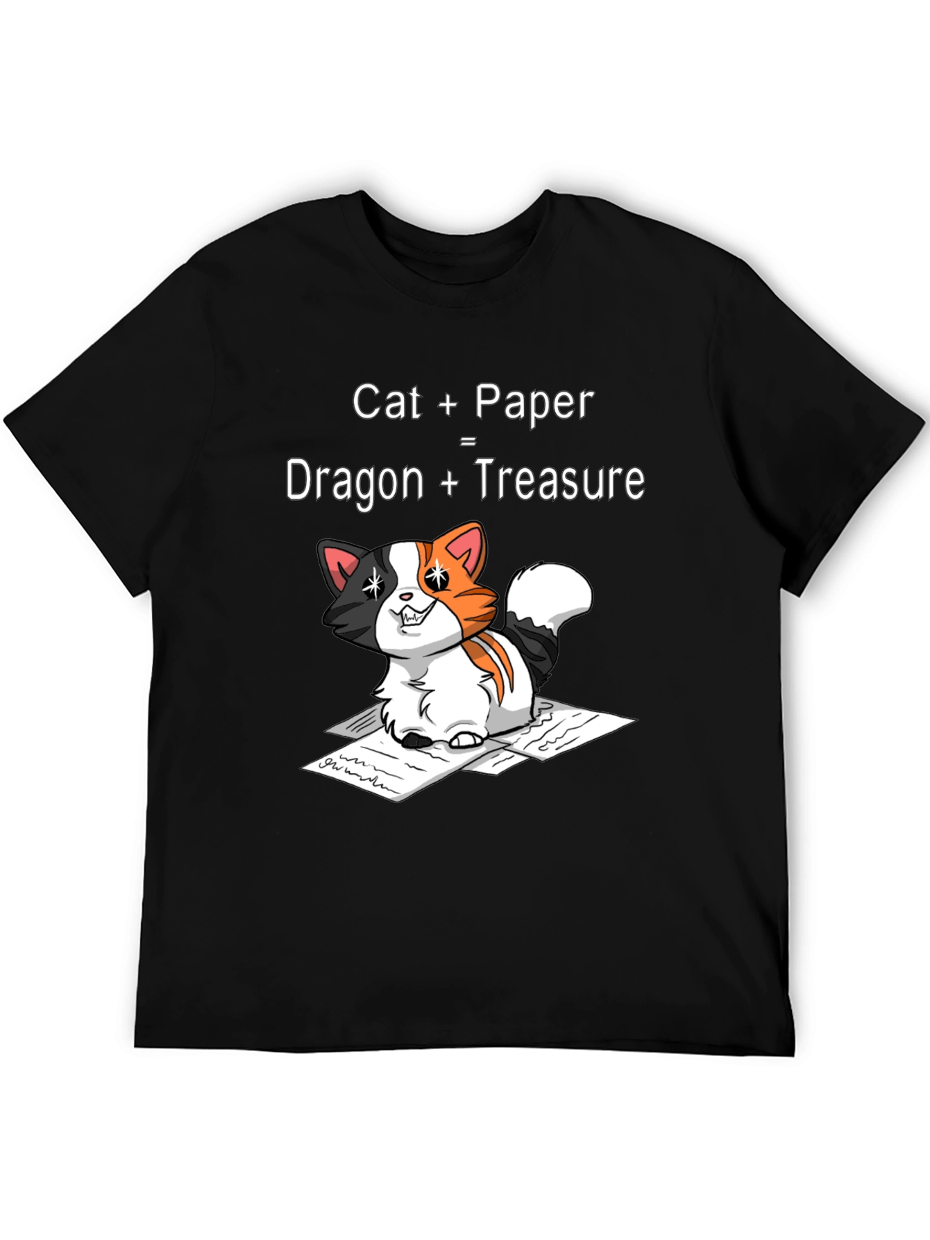 Black Cat Dragon Treasure Graphic T-Shirt view 5