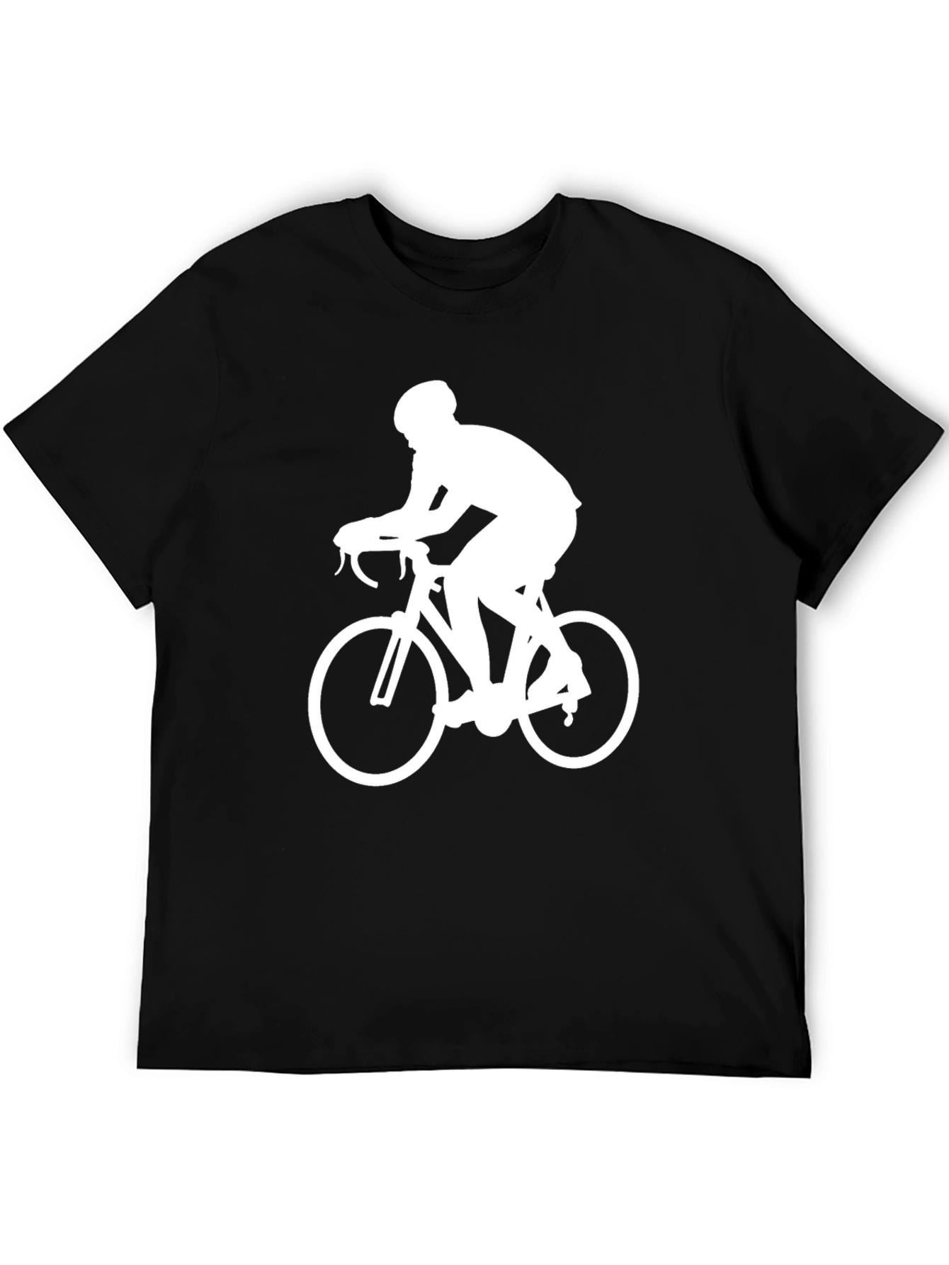 Black Cyclist Graphic Tee - Black Cotton Blend view 5