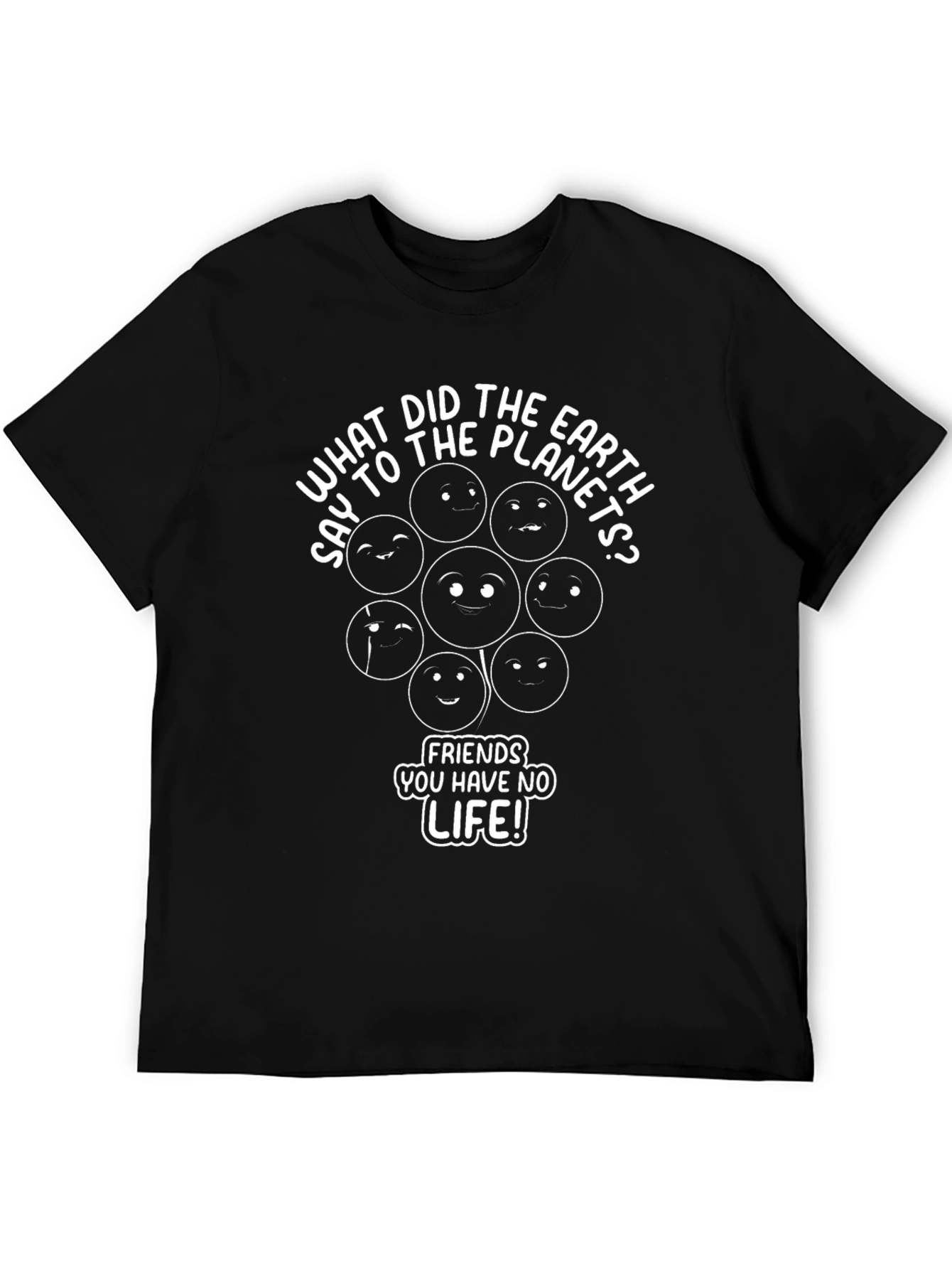 Black Earth to Planets Funny Graphic T-Shirt view 5
