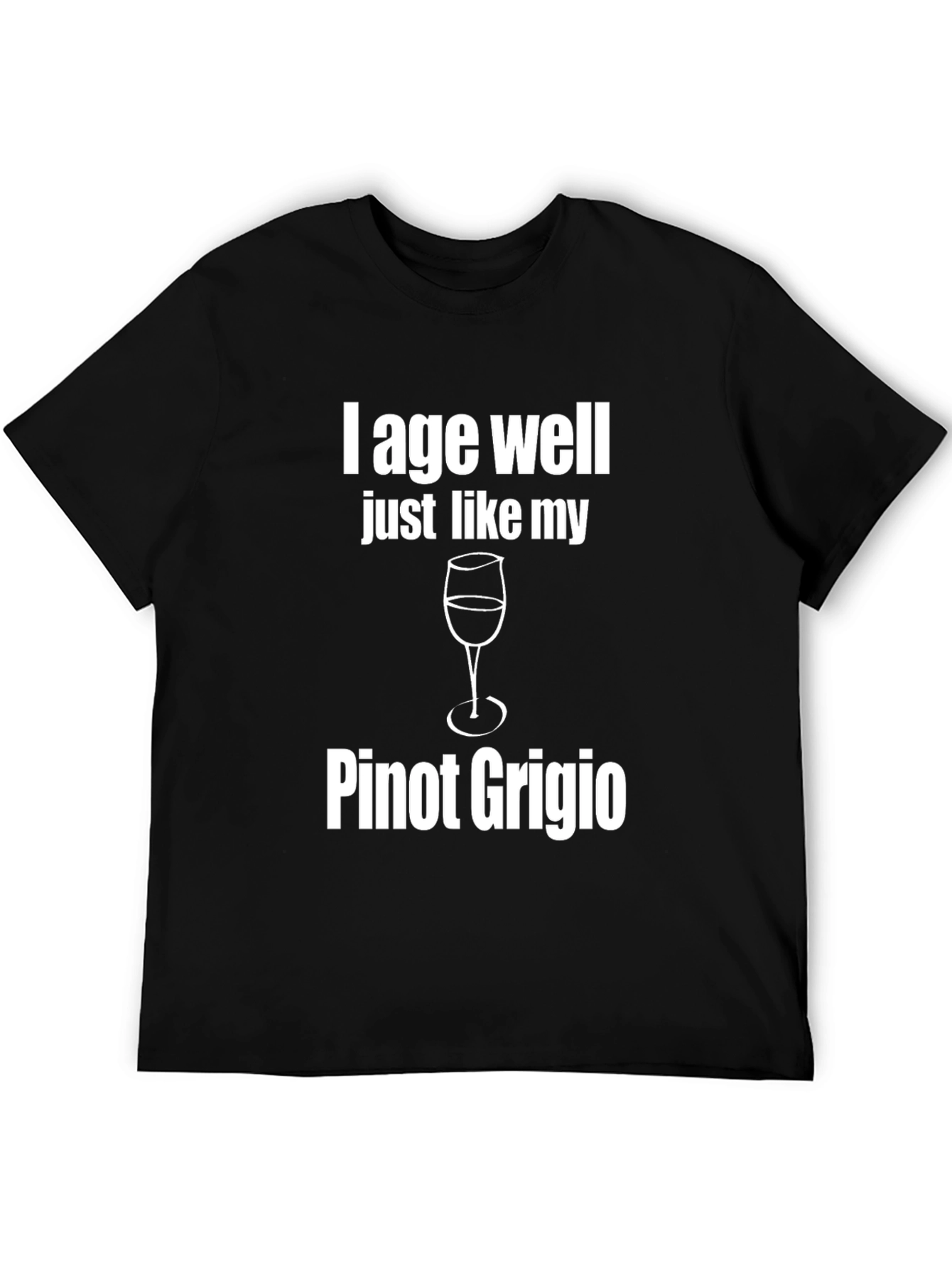 Black I Age Well Pinot Grigio Graphic T-Shirt view 5