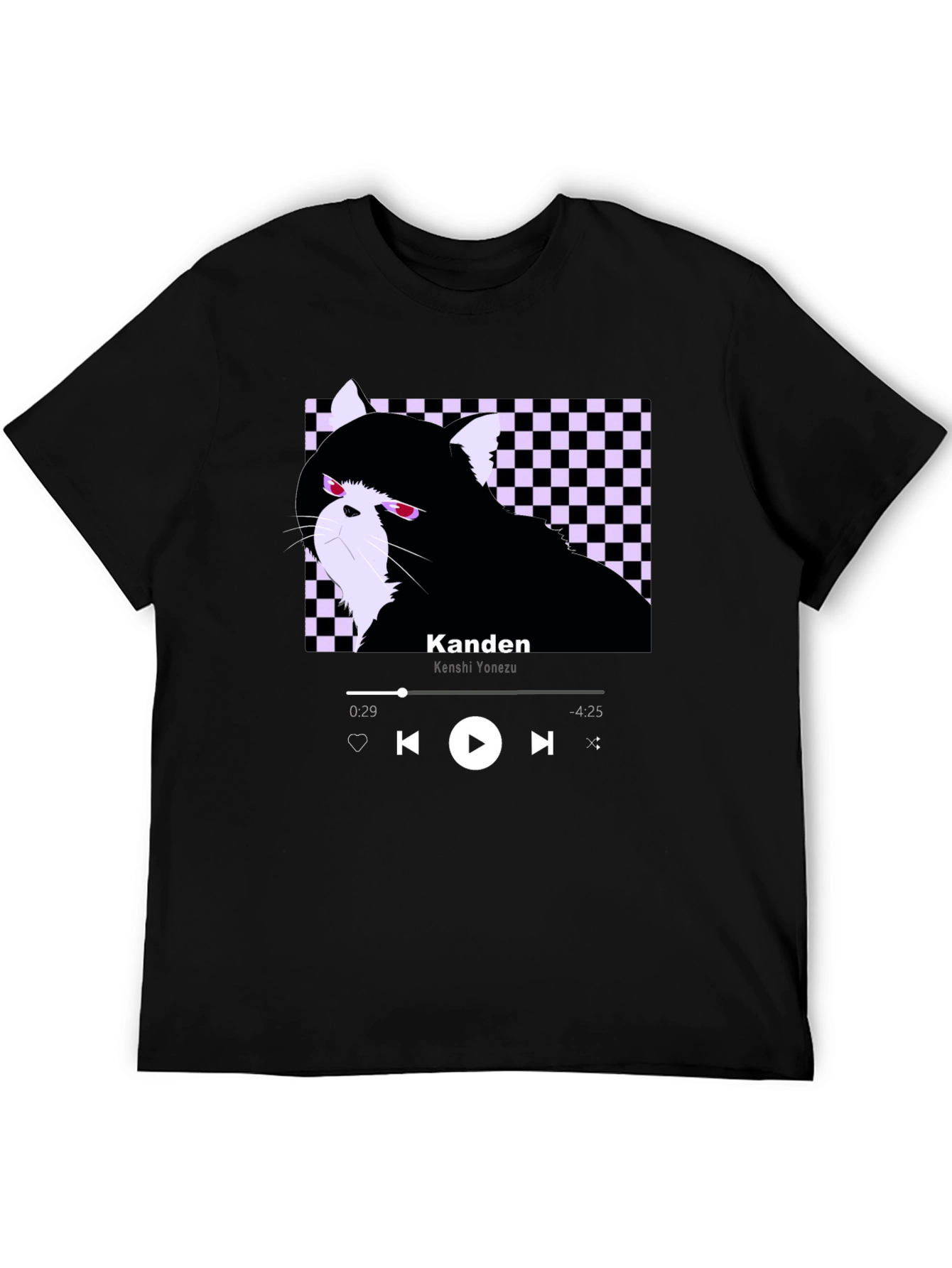 Black Kanden Cat T-Shirt - Graphic Tee view 5