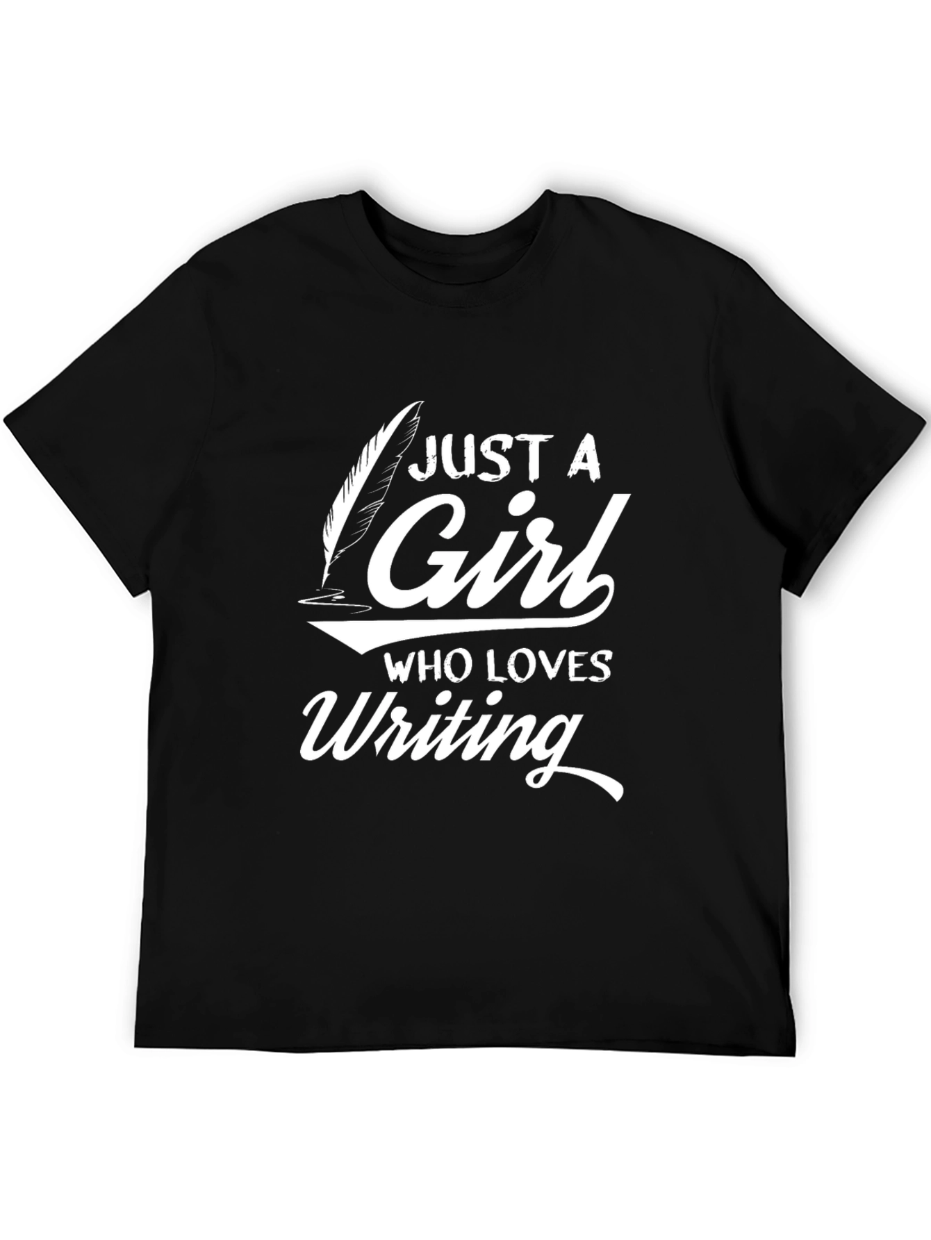 Black Just a Girl Who Loves Writing T-Shirt view 5