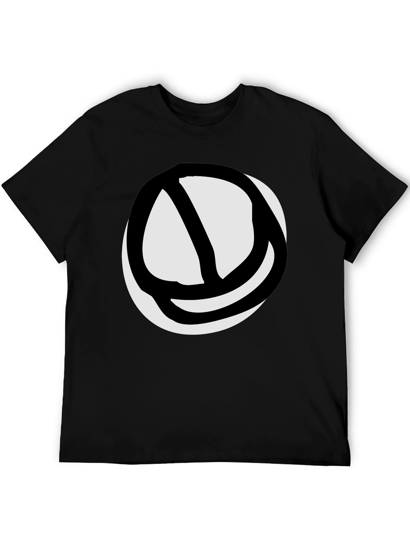 Black Abstract Circle Graphic Tee - Black view 5