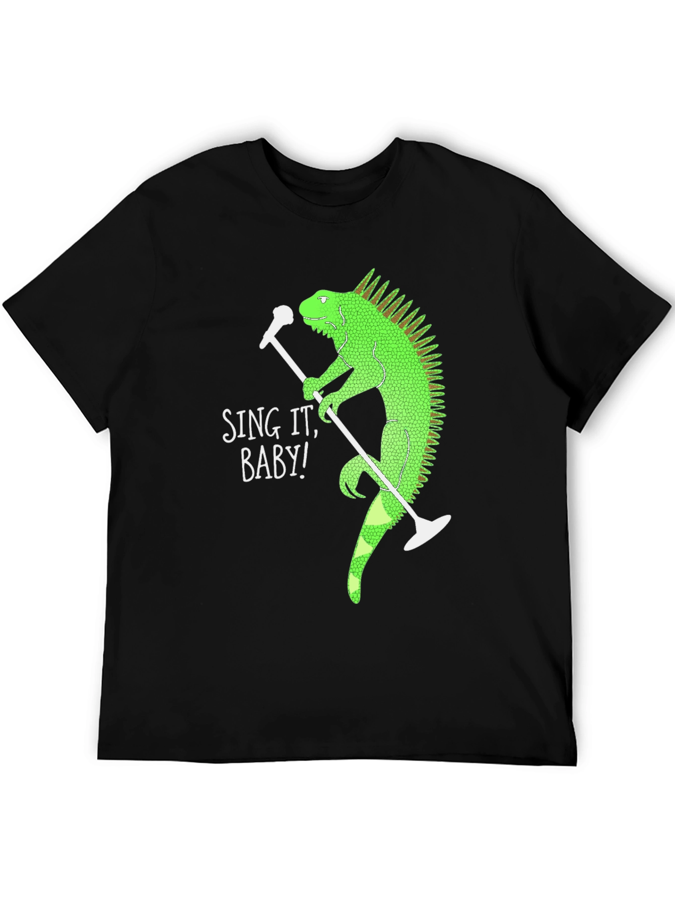 Black Sing It Baby Iguana Graphic T-Shirt view 5
