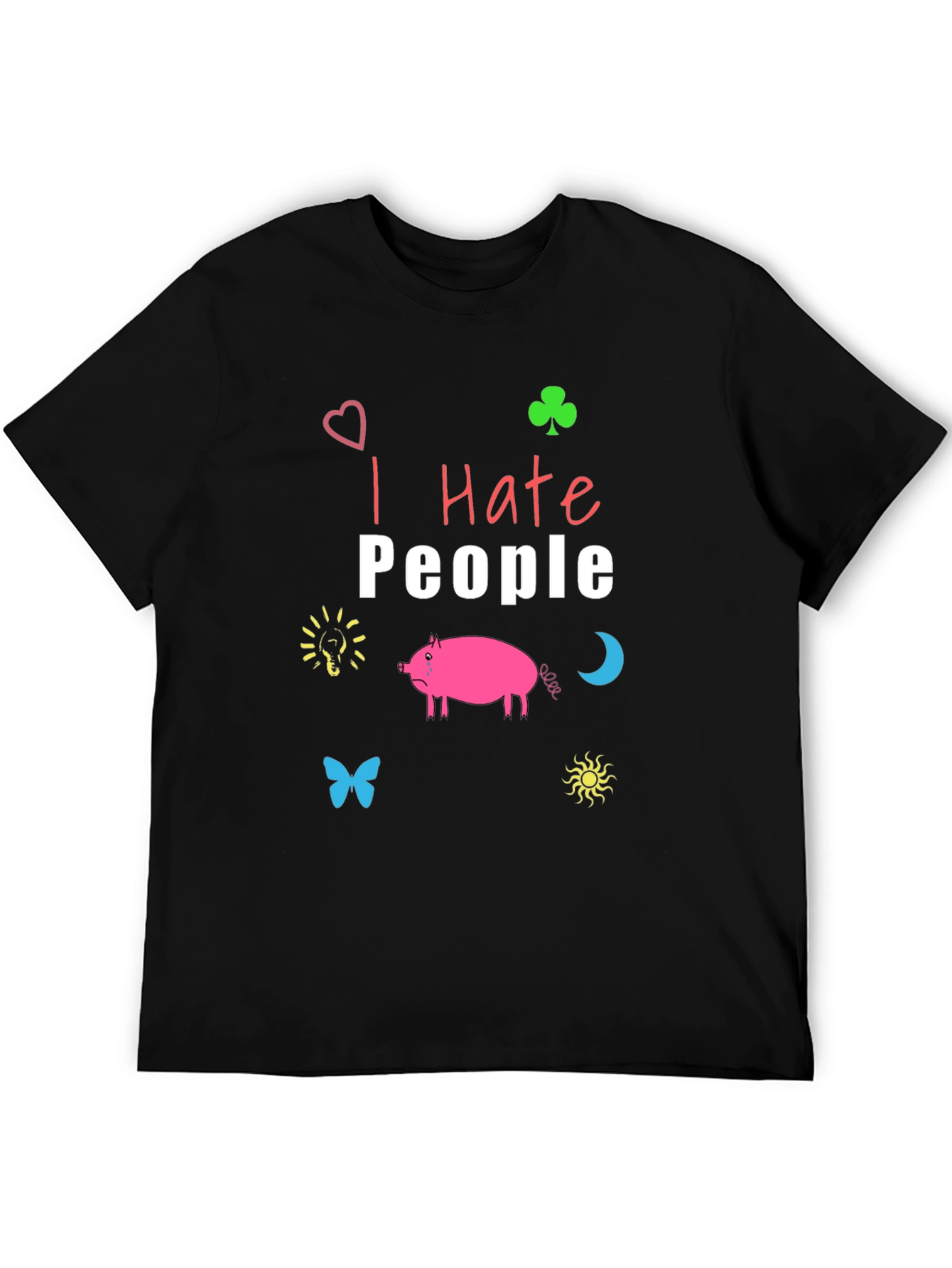 Black I Hate People T-Shirt - Funny Graphic Tee view 5