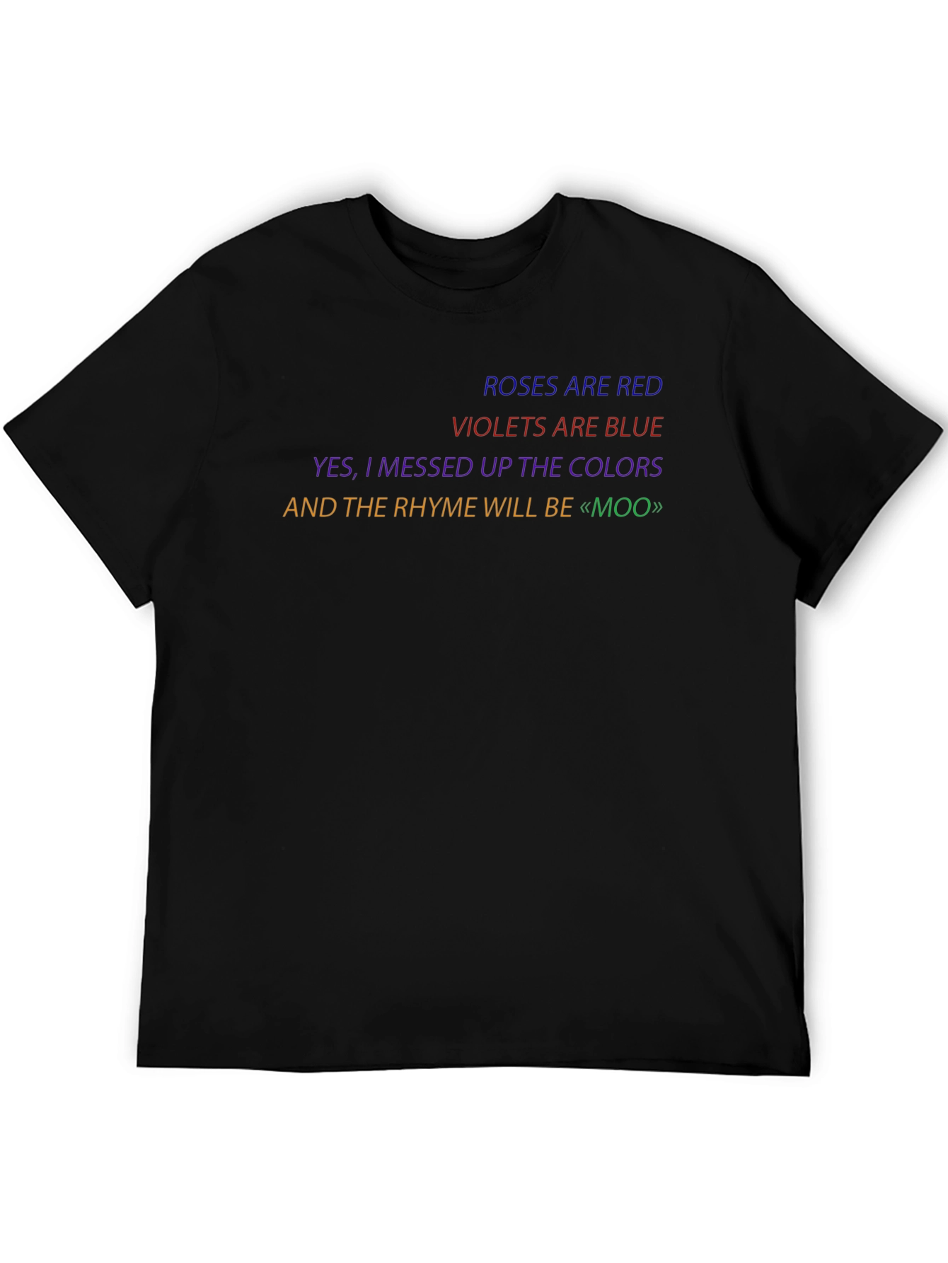 Black Funny Roses are Red Poem T-Shirt view 5
