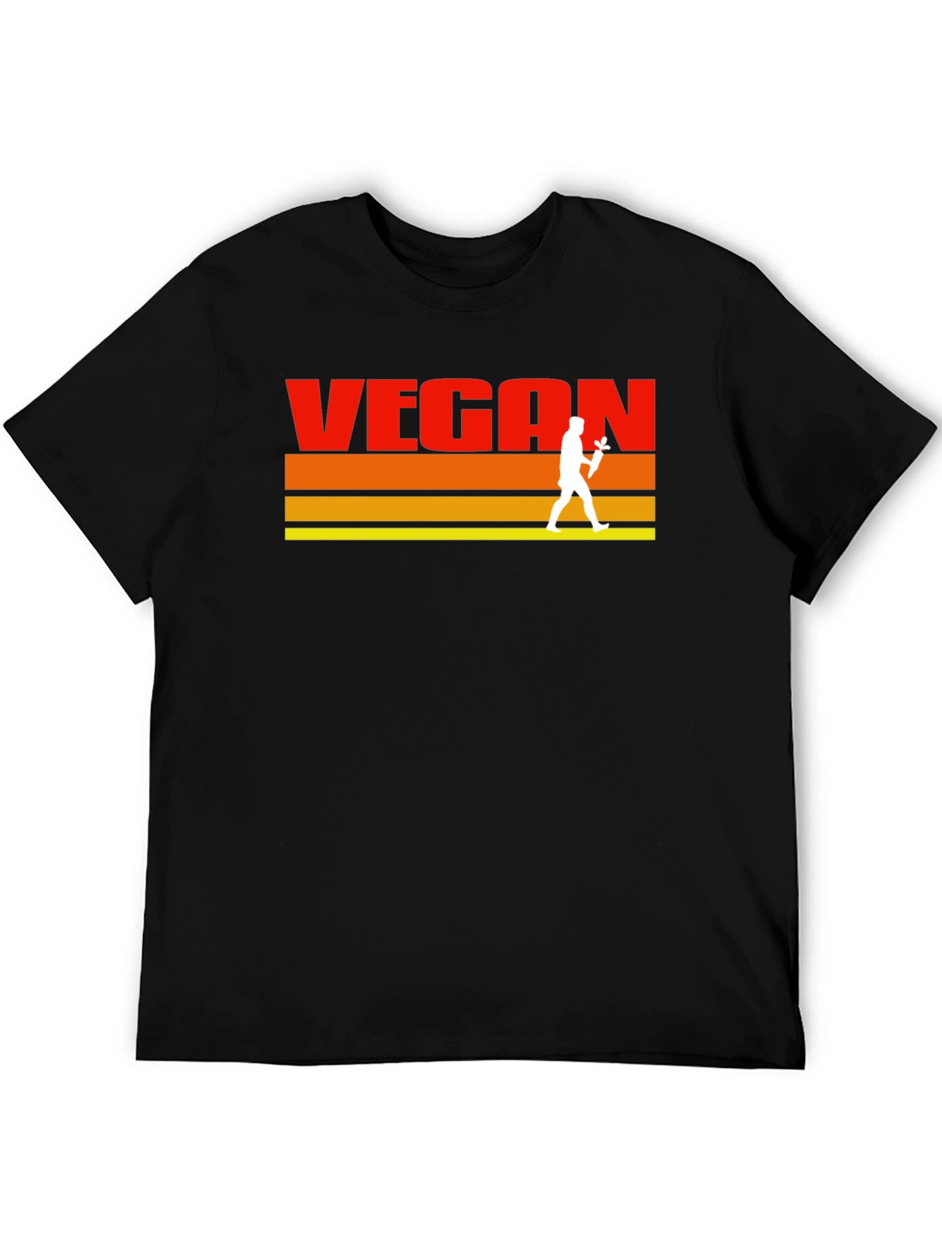 Black Retro Vegan T-Shirt - Classic Vegetarian Lifestyle Tee view 5