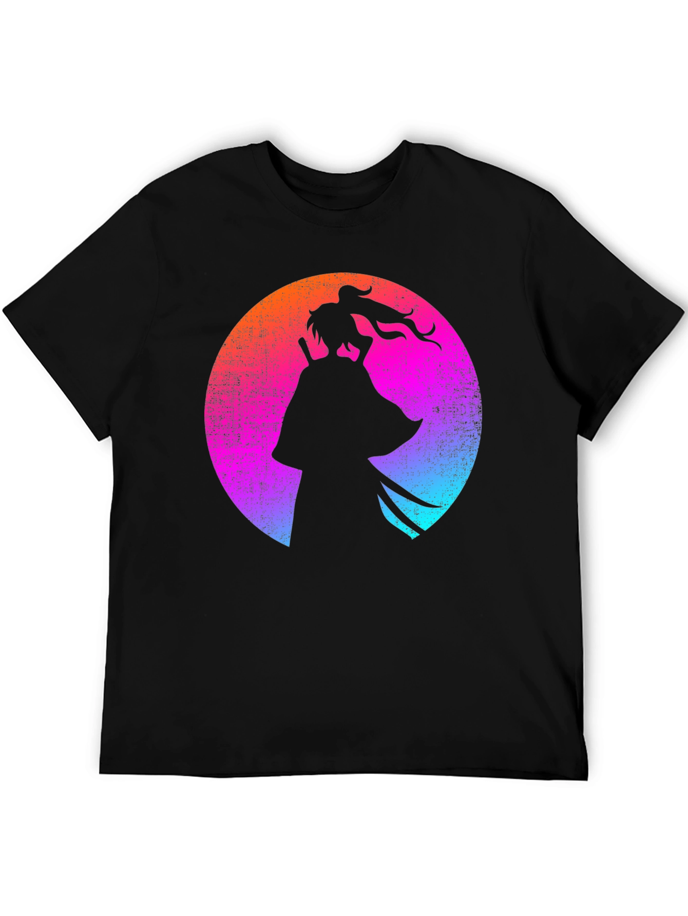 Black Samurai Silhouette T-Shirt - Retro Style view 5