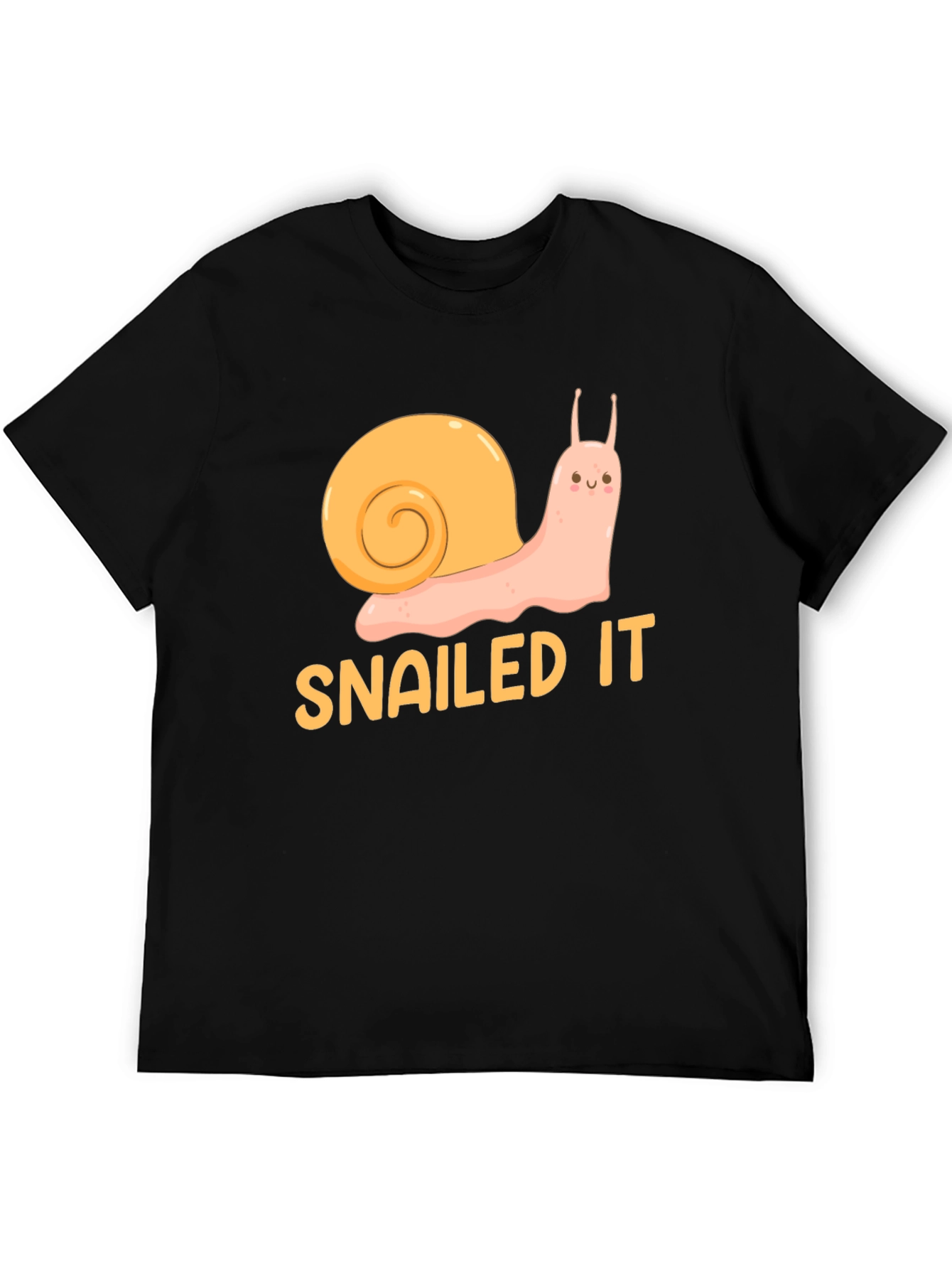 Black Snailed It! Funny Snail Graphic T-Shirt - Black Cotton Tee view 5