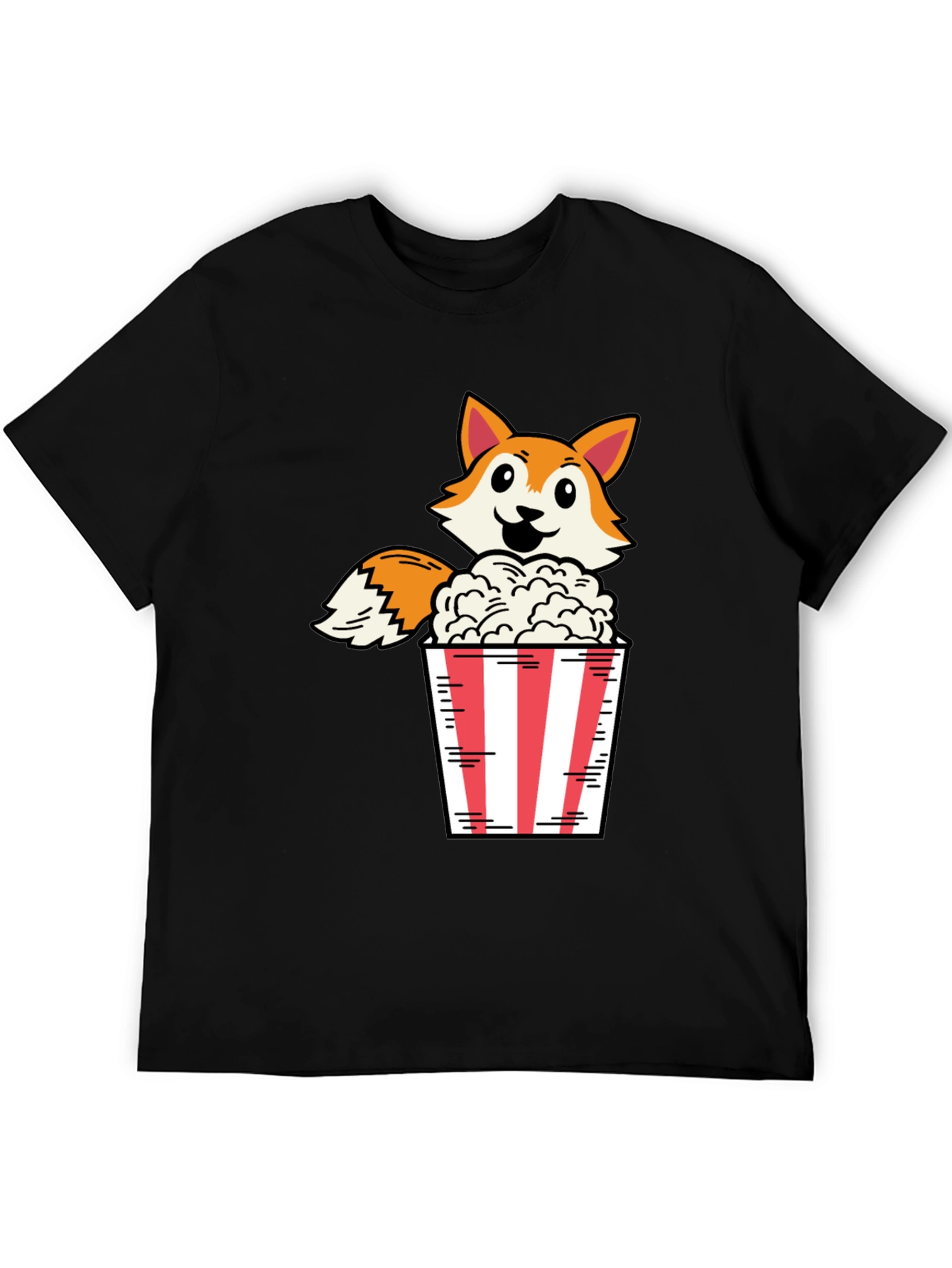 Black Fox Popcorn Black T-Shirt view 5