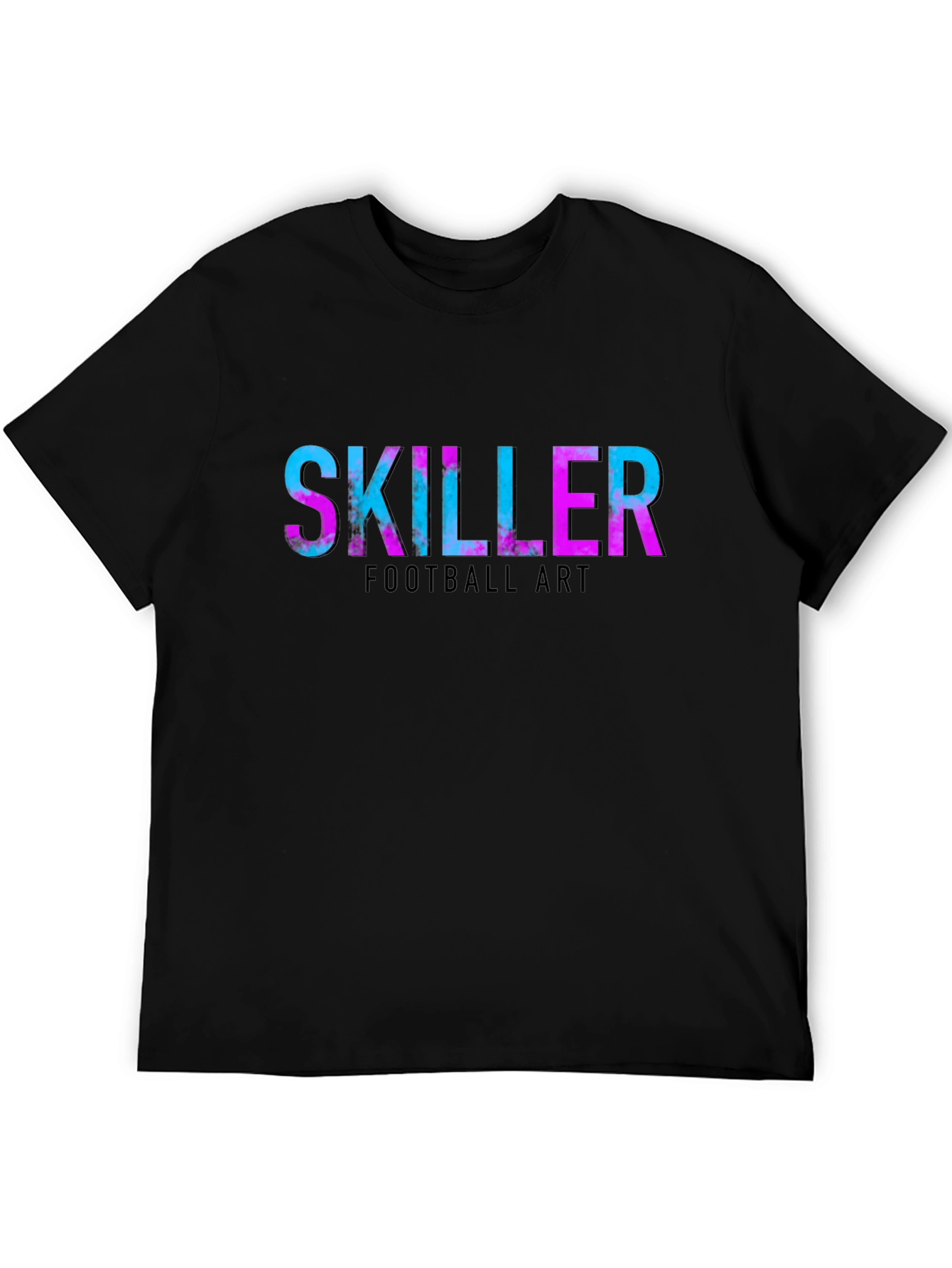 Black Skiller Football Art Graphic T-Shirt view 5