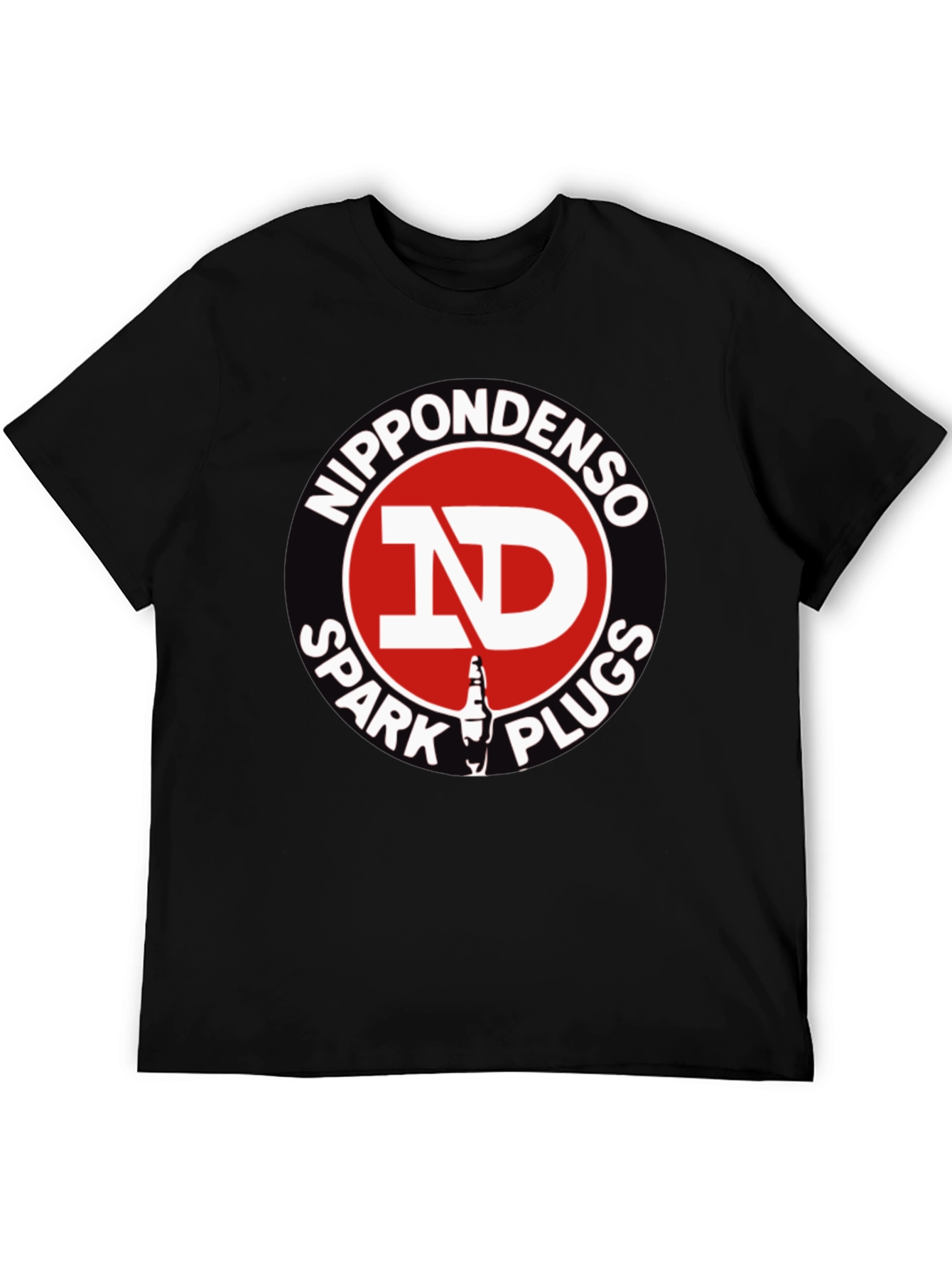 Black Nippondenso Spark Plugs Graphic T-Shirt view 5