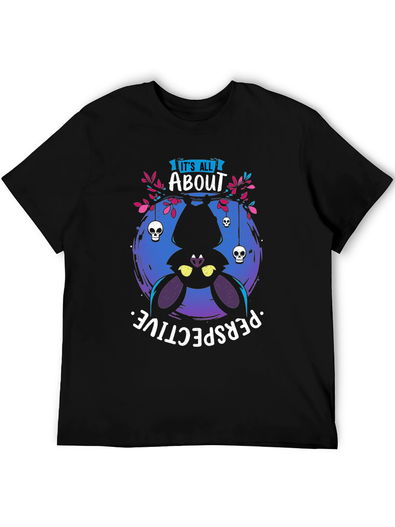 Black Upside Down Bat T-Shirt view 5