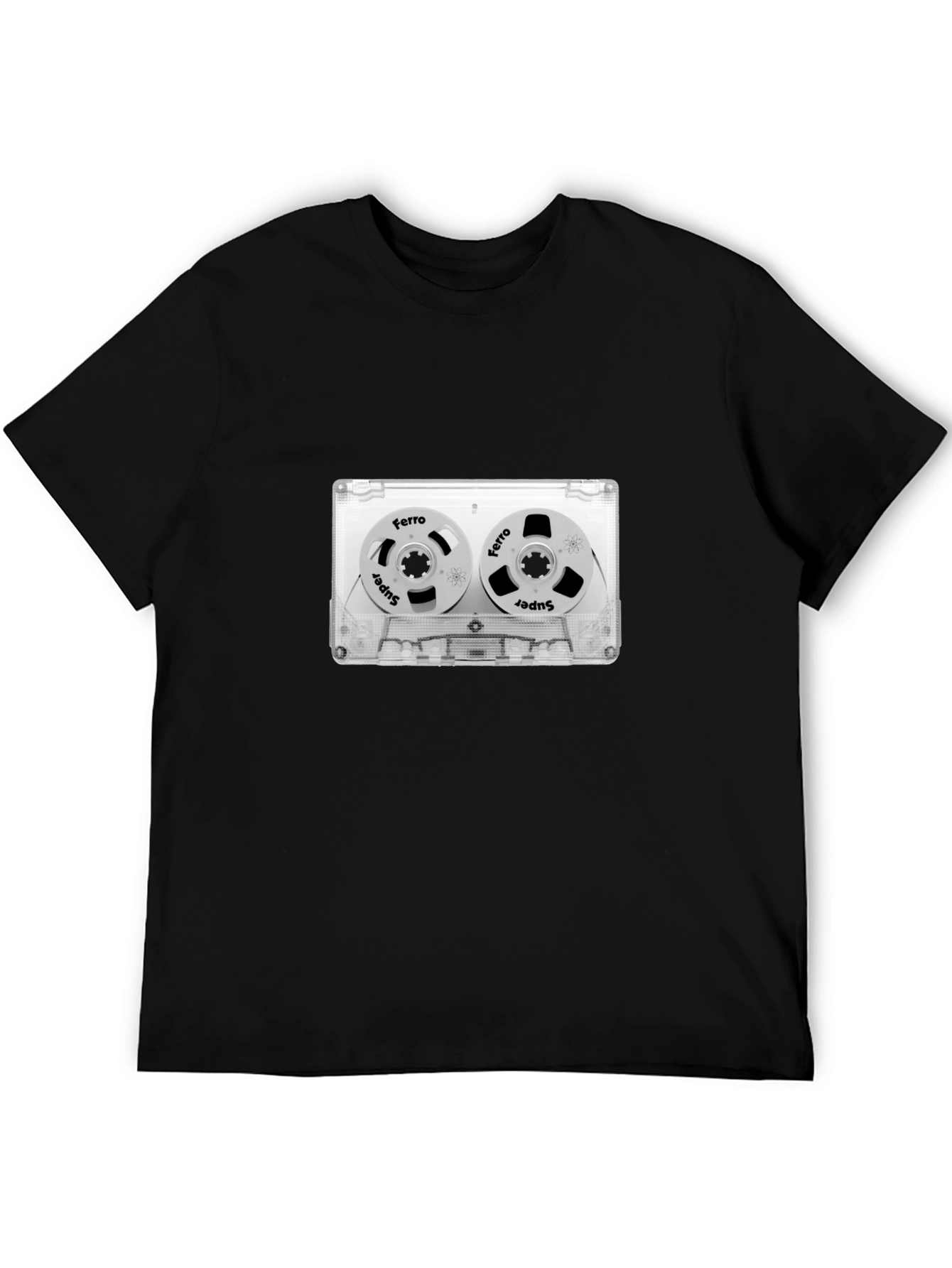 Black Retro Cassette Tape Graphic Tee - Black Unisex T-Shirt view 5