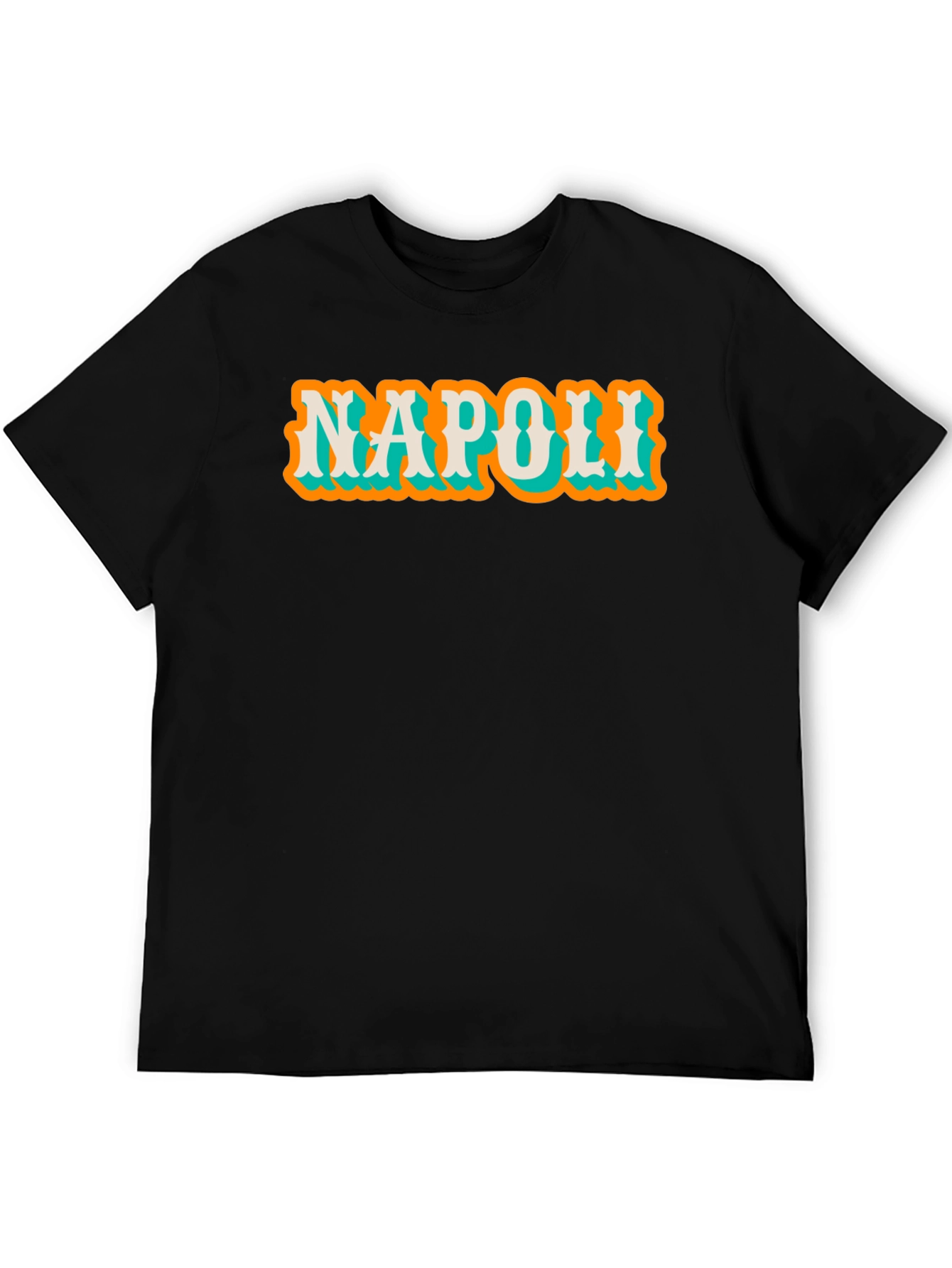 Black Napoli Graphic Tee - Vintage Style Cotton T-Shirt view 5