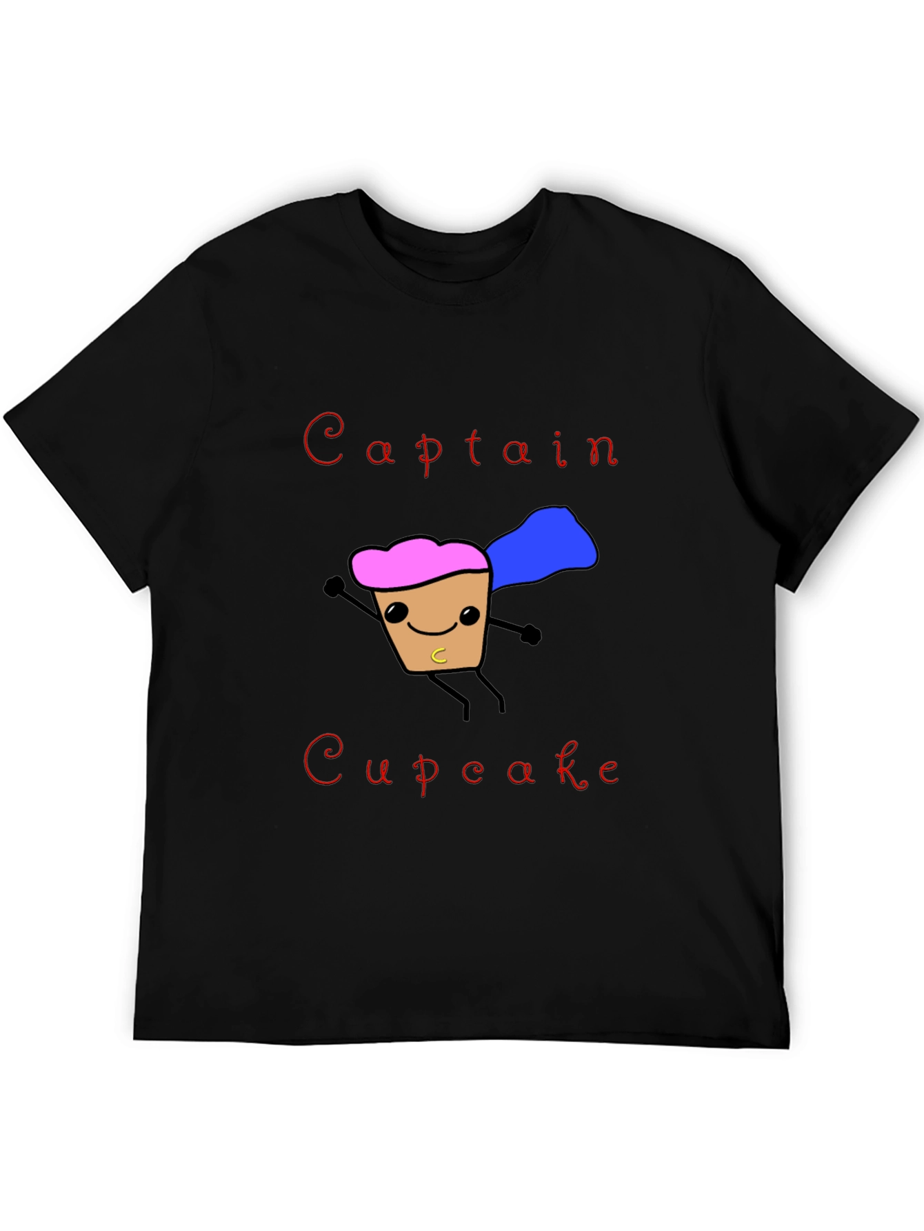 Black Captain Cupcake T-Shirt Funny Hero Graphic Tee view 5