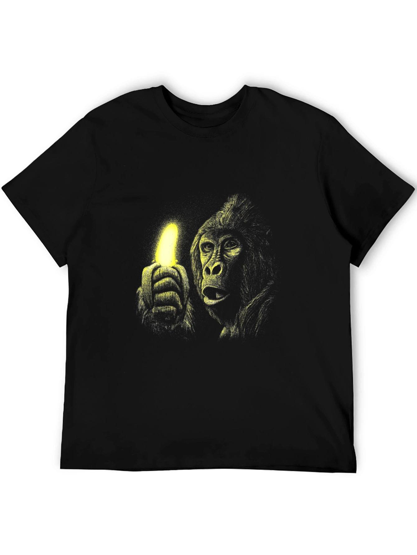 Black Gorilla Banana Glow Black T-Shirt view 5