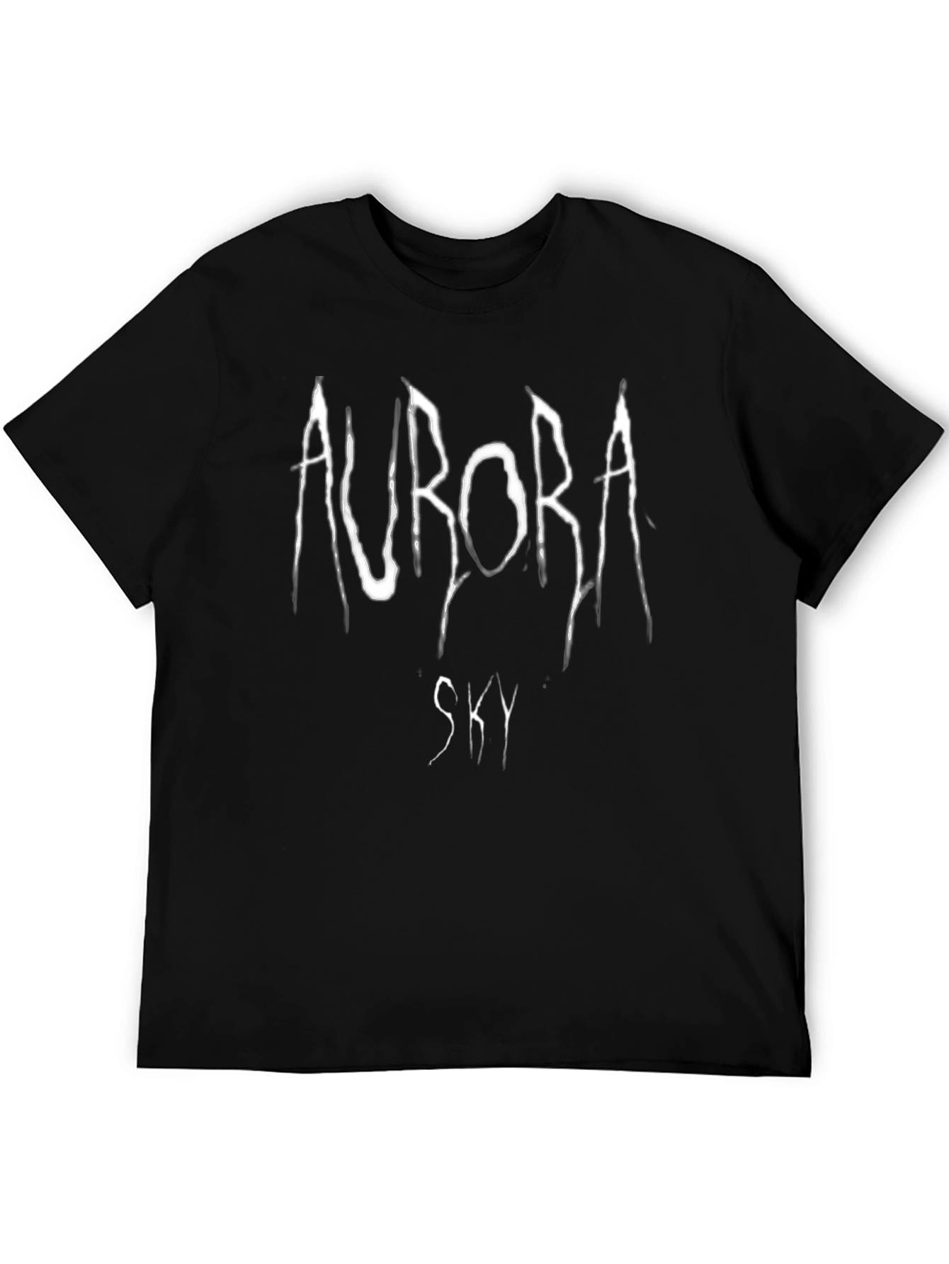 Black Aurora Sky Black Graphic T-Shirt view 5