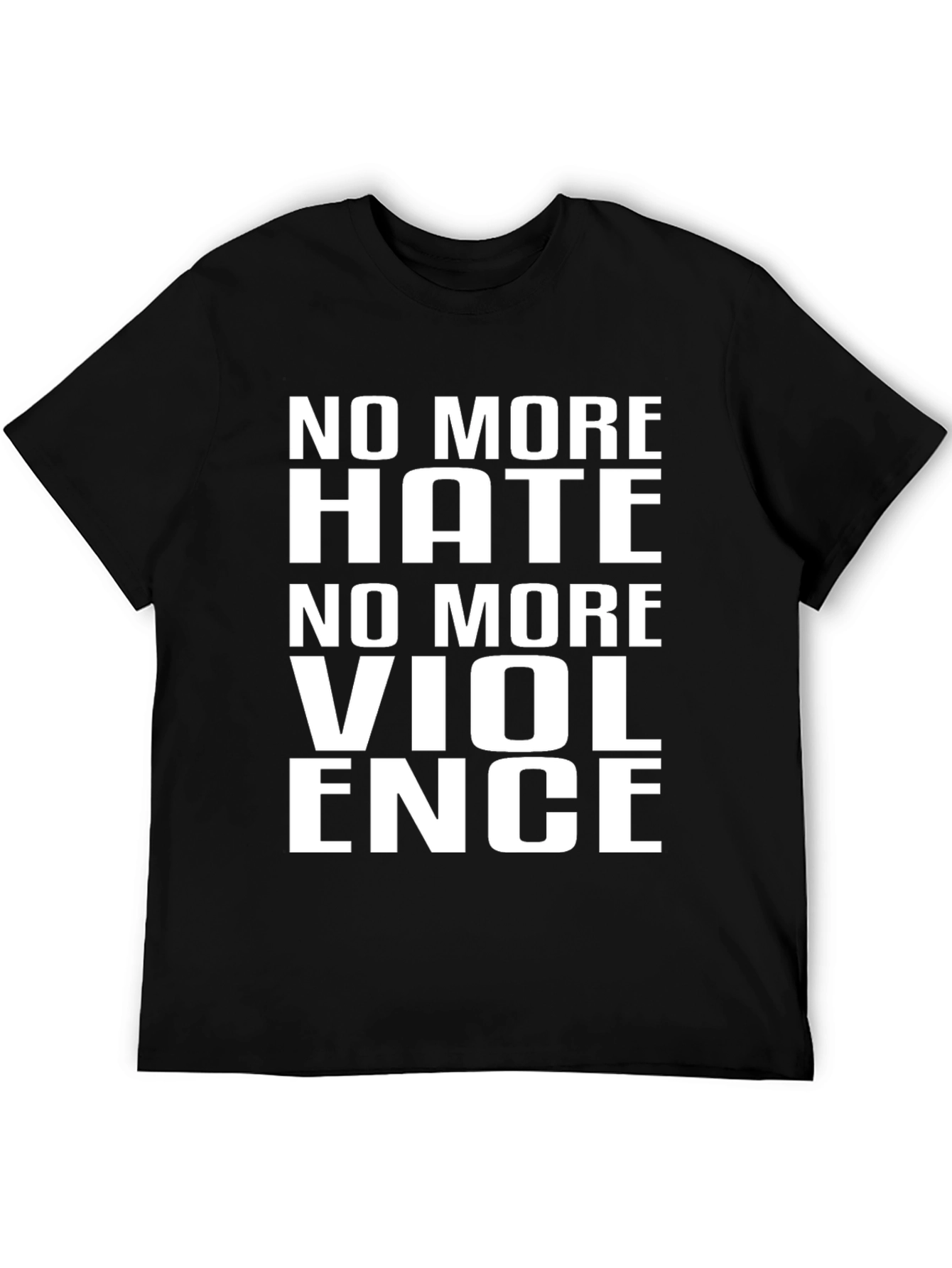 Black No More Hate No More Violence T-Shirt view 5