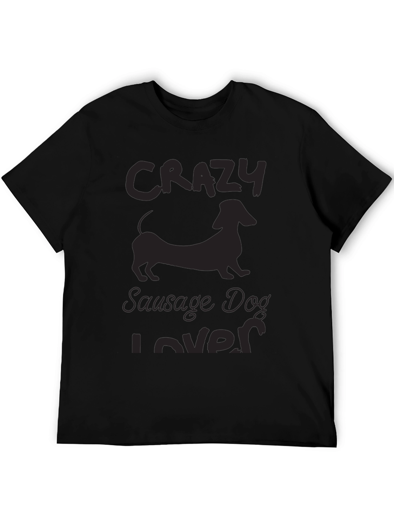 Black Crazy Sausage Dog Lover T-Shirt view 5