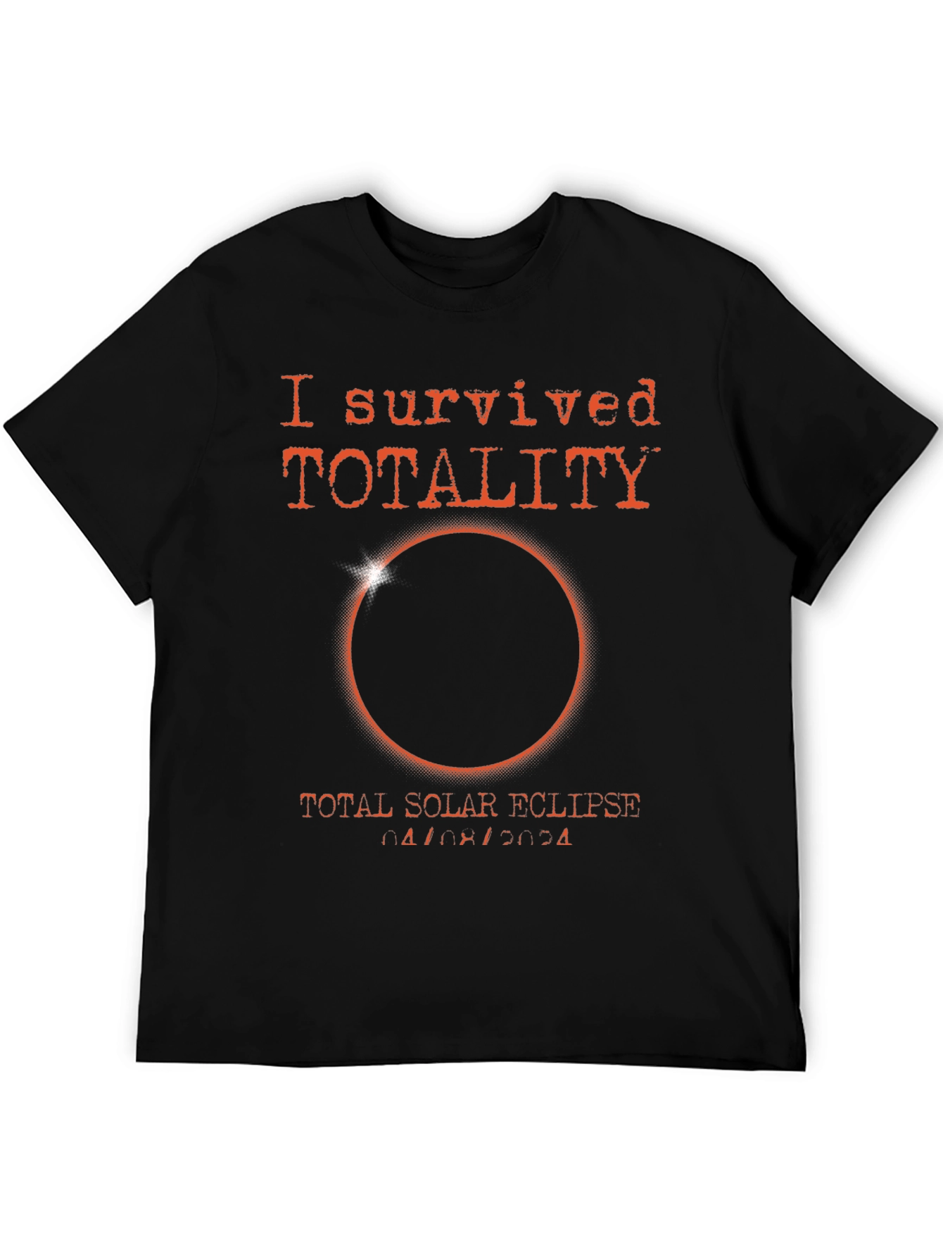 Black I Survived Totality T-Shirt - Total Solar Eclipse 2024 view 5