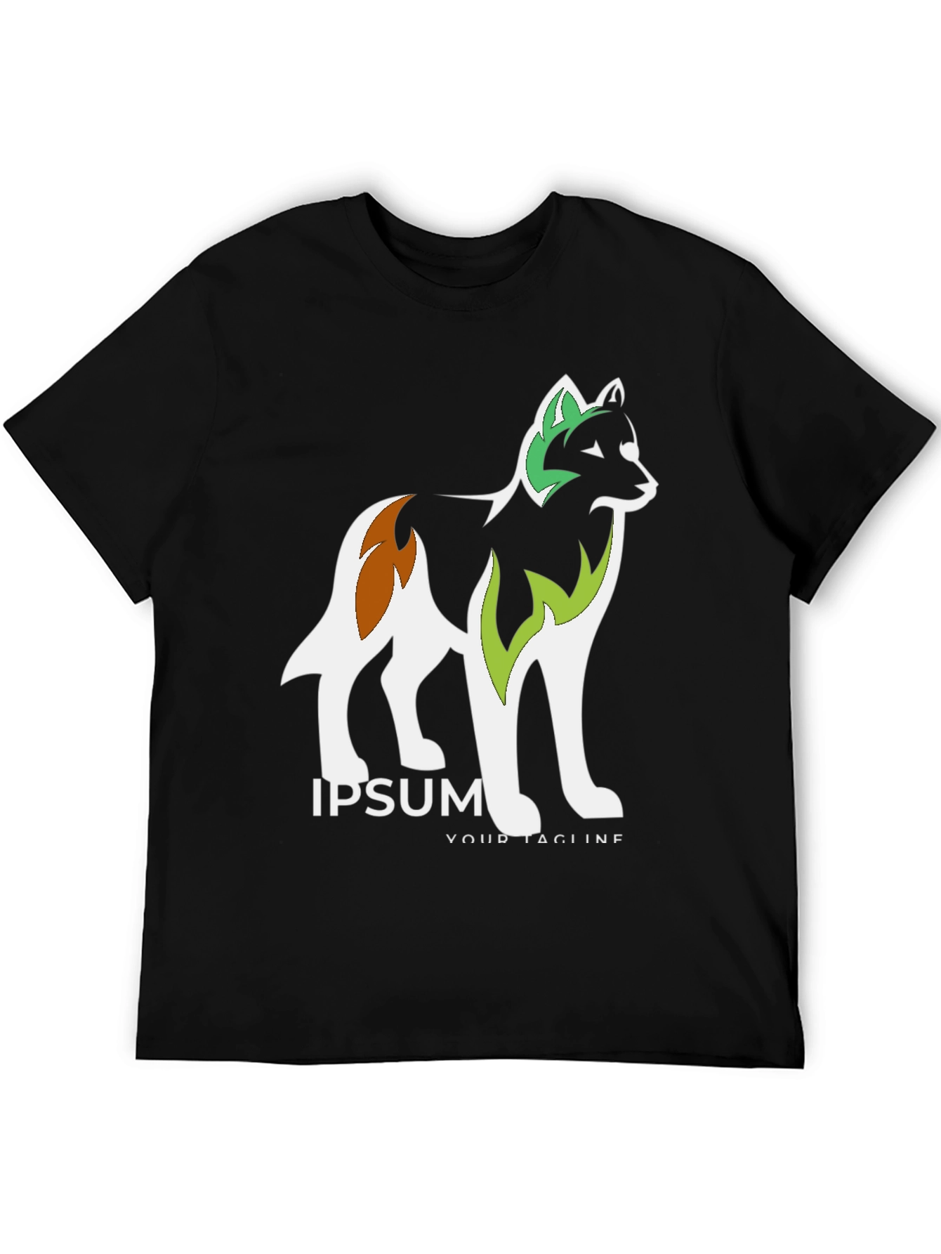 Black Black Graphic Tee - Artistic Dog Design view 5
