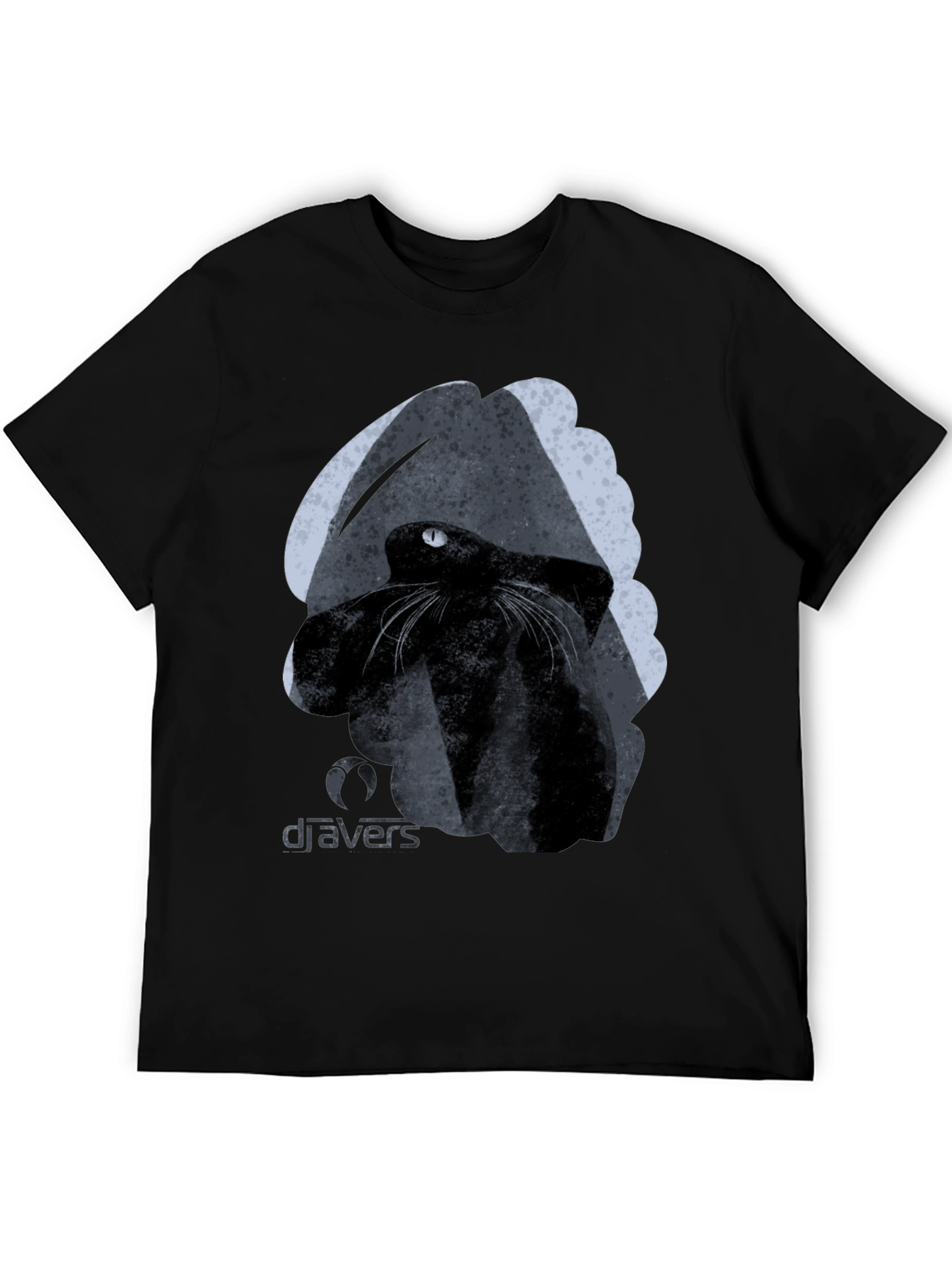 Black Black Cat Graphic Tee - Cool Artistic Design view 5