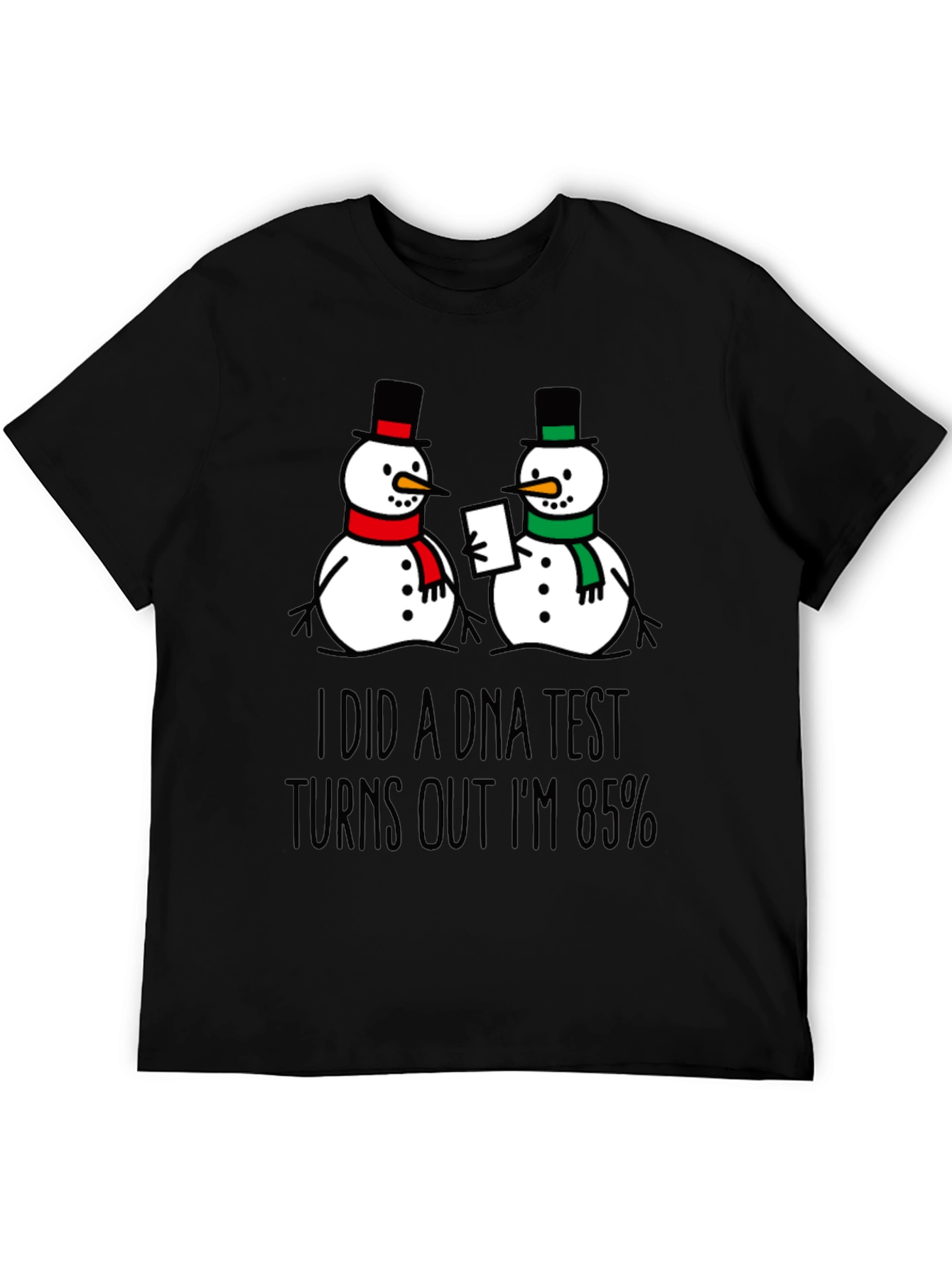 Black DNA Test Snowman Graphic Tee view 5
